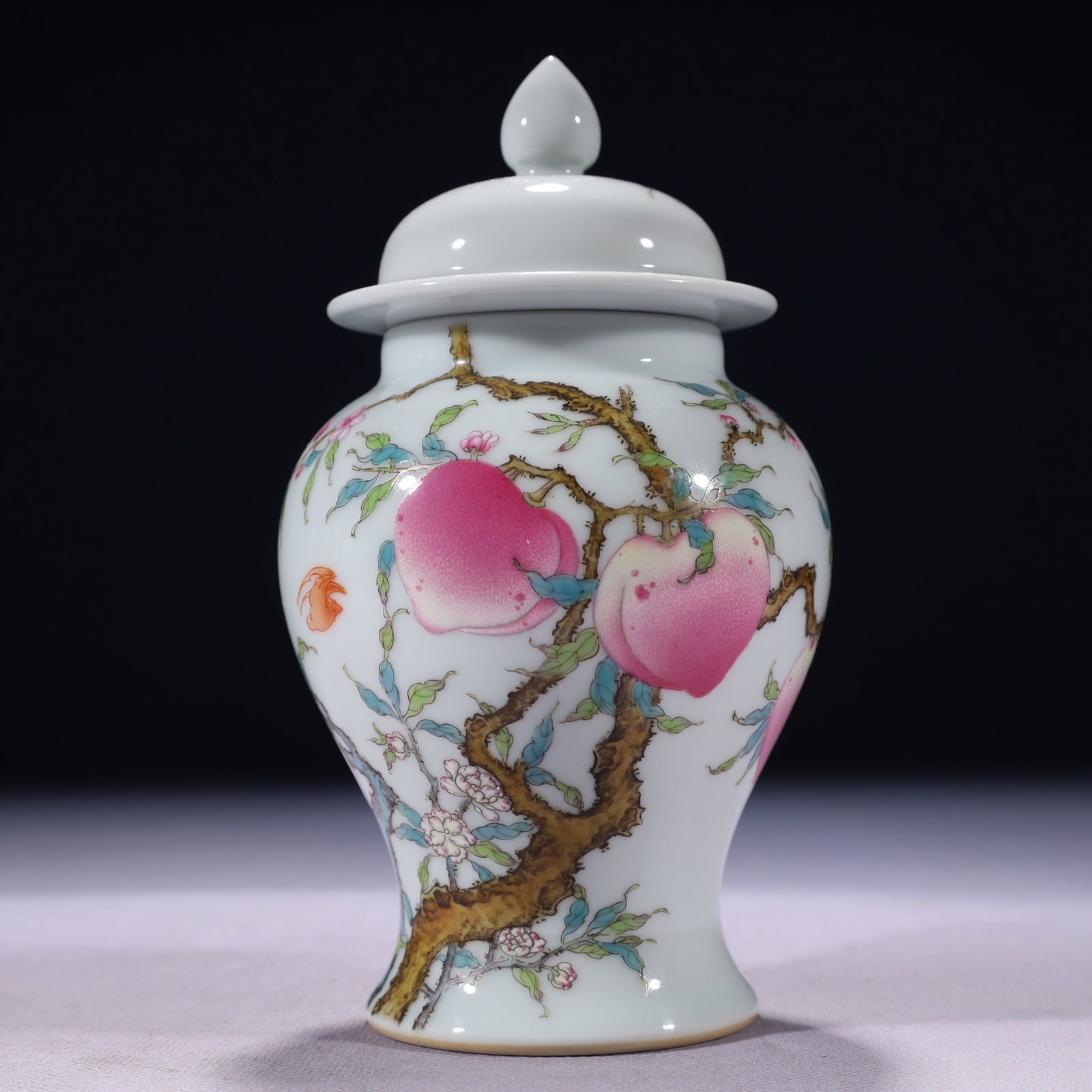 An Exquisite Famille-Rose Bats and Peach Pattern Jar with Cover (1 of 10)