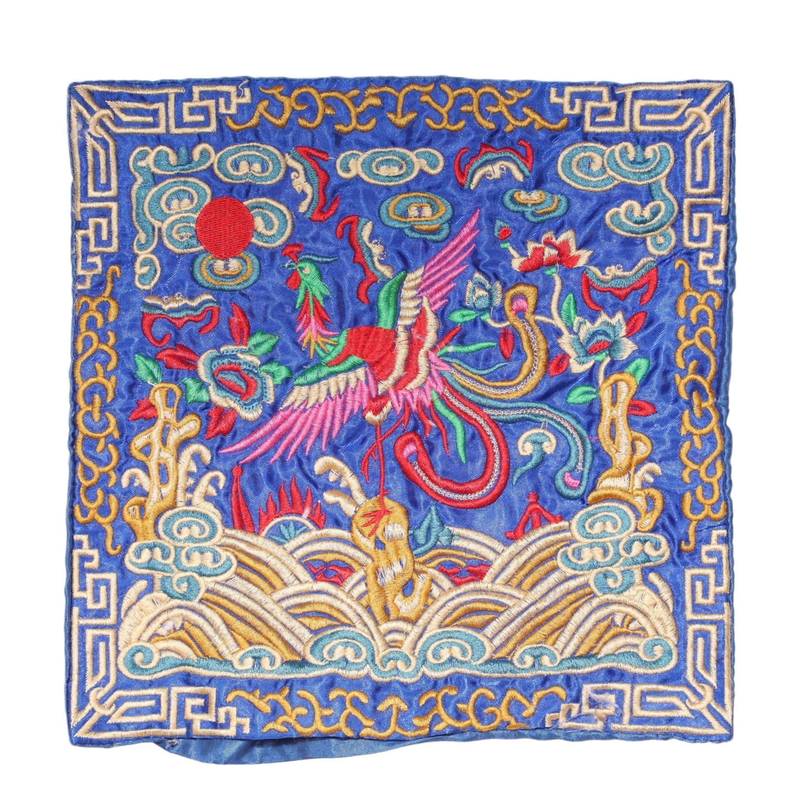 An Exquisite Embroidery Phoenix Pattern Civil Official Rank Badges: An Exquisite Embroidery Phoenix Pattern Civil Official Rank Badges,Qing Dynasty,China,Size:10.2inx10.2in ?????,????