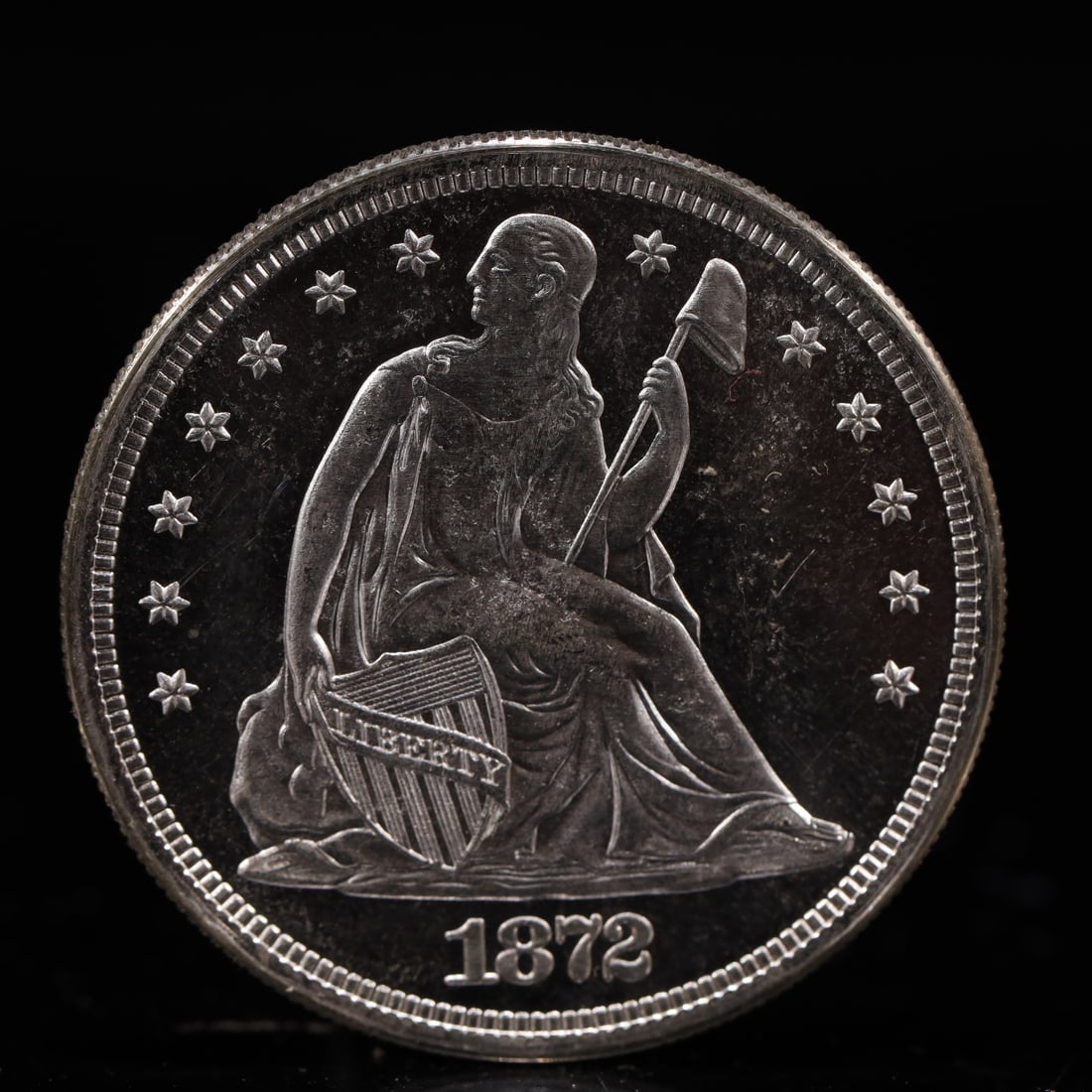 USA One Dollar 1872 Coin: American coin. IN GOD WE TRUST / LIBERTY / 1872 / UNITED STATES OF AMERICA / ONE DOL. Weight:26.9g.