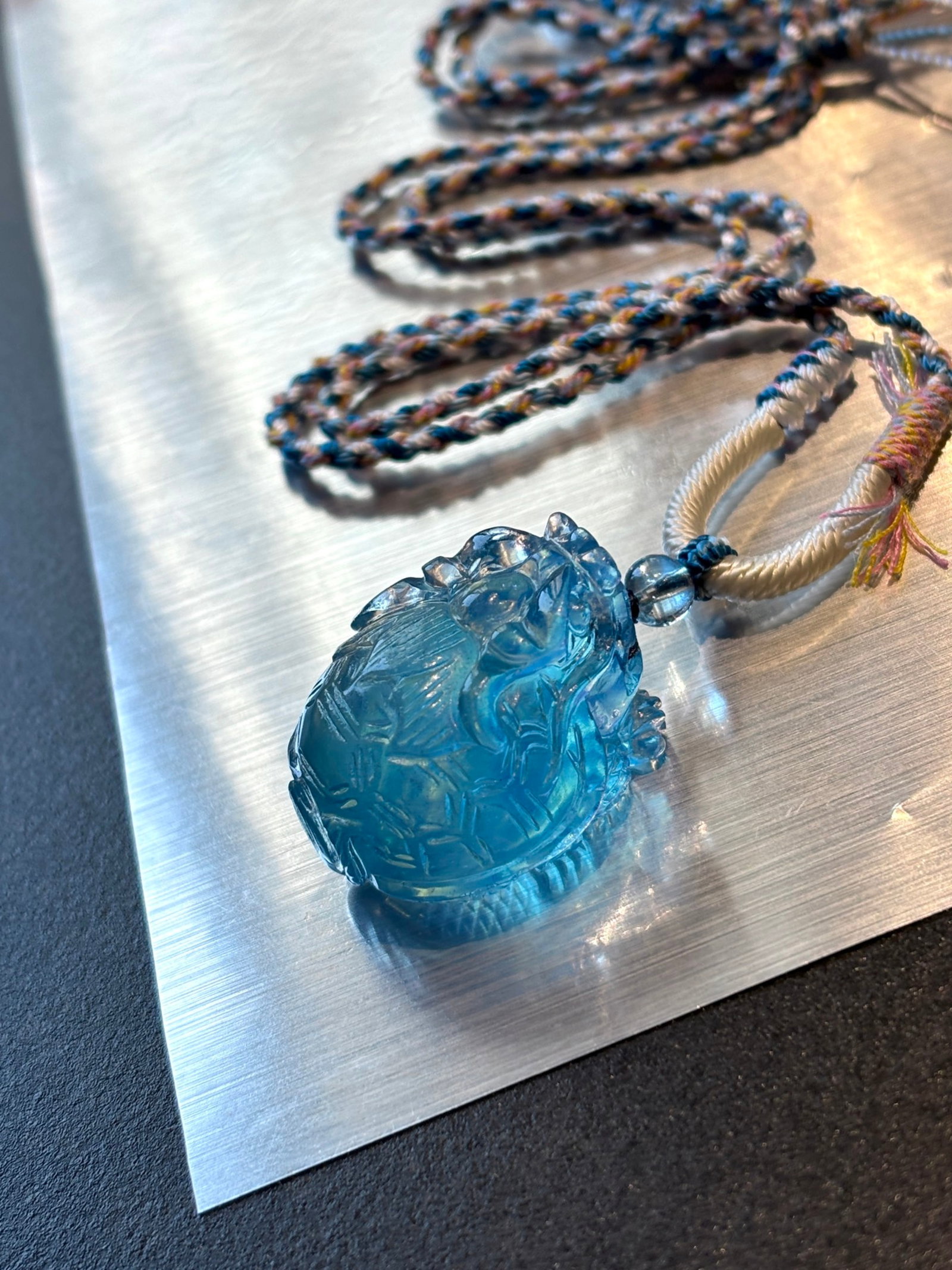 An Exquisite Aquamarine Dragon Turtle Pendant: An Exquisite Aquamarine Dragon Turtle Pendant,Size:1.1inx0.9inx0.7in,Weight:19.3g 海蓝宝龙龟挂件