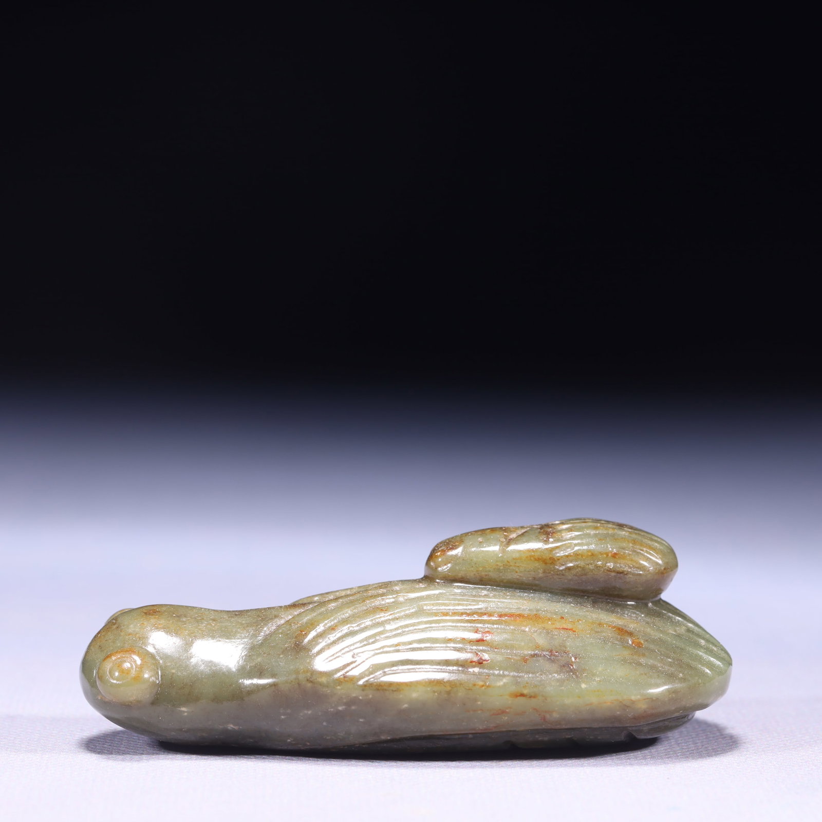 An Exquisite Green Jade Cicada Ornament: An Exquisite Green Jade Cicada Ornament,Qing Dynasty,China,Size:3.3inx1.6inx1in,Weight:152g 青玉蝉摆件,中国清代