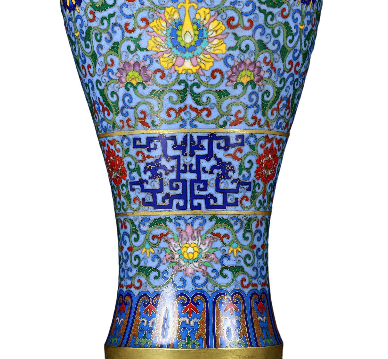 A Rare Cloisonne Lotus Pattern Vase - 3