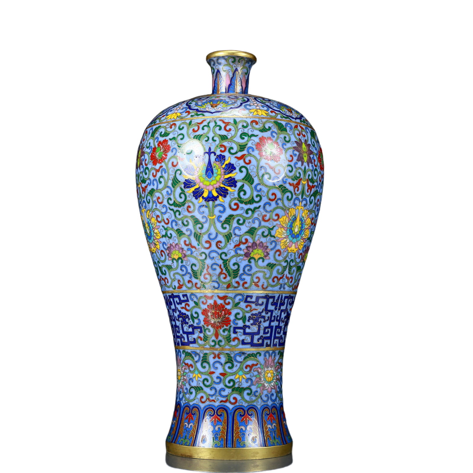 A Rare Cloisonne Lotus Pattern Vase - 5