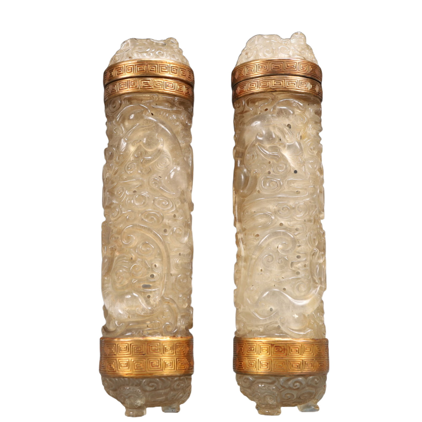 A Pair of Exquisite Crystal Auspicious Beast Pattern Ornaments (1 of 12)