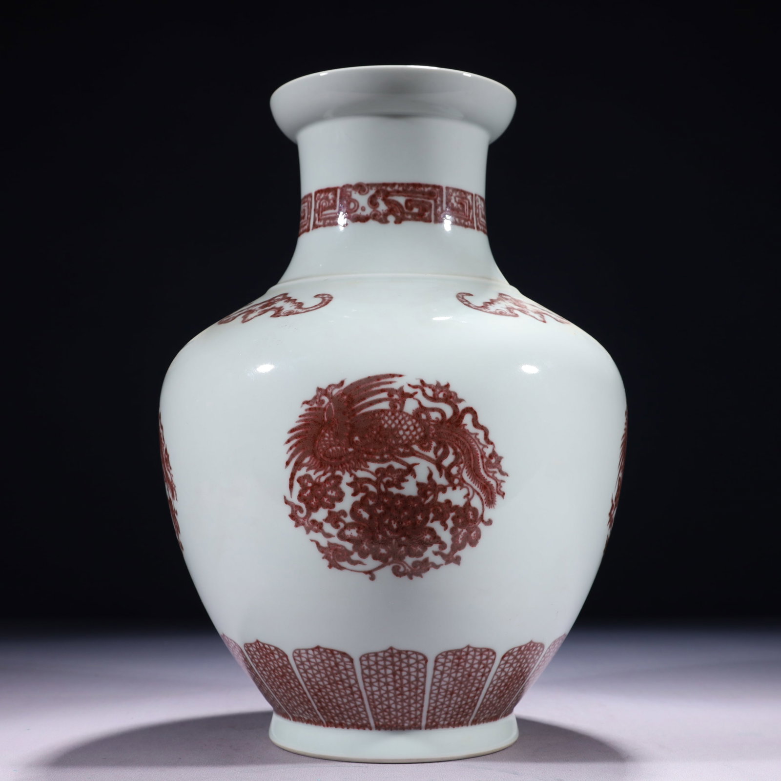 An Exquisite Underglaze-Red Phoenix Pattern Vase (1 of 10)