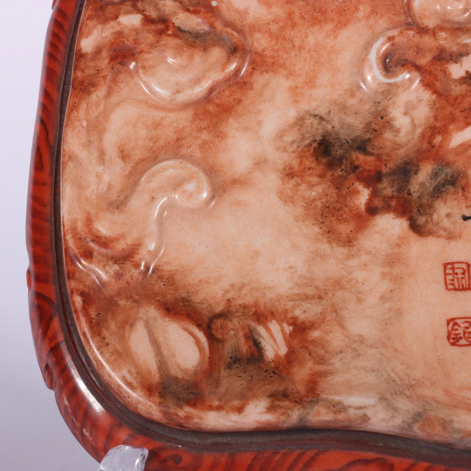 An Exquisite Marble Glazed Inkstone - 4