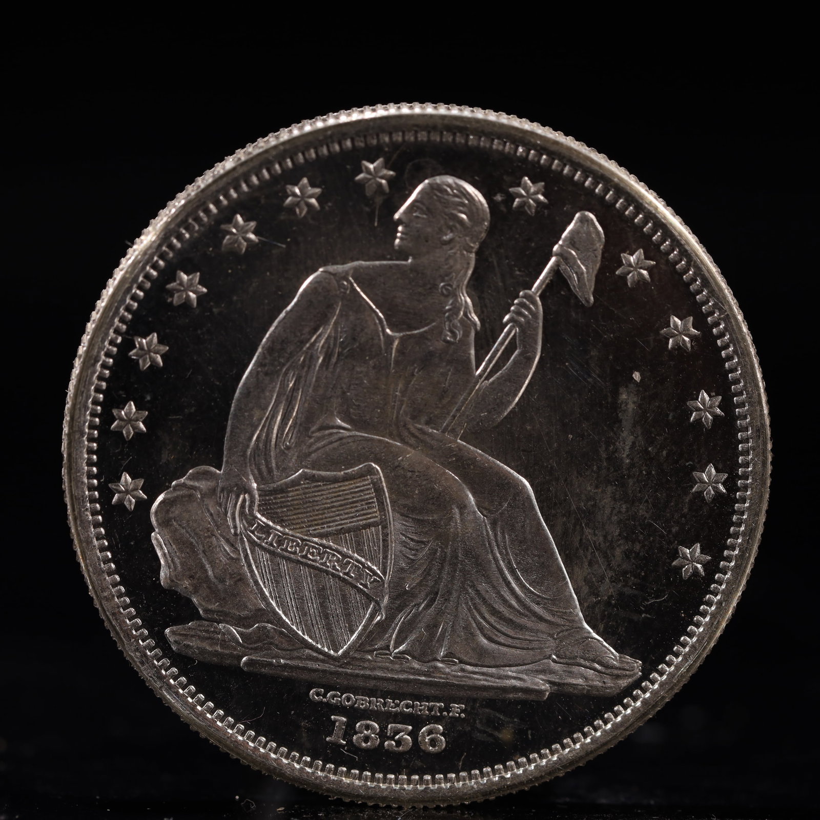 USA One Dollar 1856 Coin: American coin. IN GOD WE TRUST / LIBERTY / 1856 / UNITED STATES OF AMERICA / ONE DOL. Weight:26.9g.