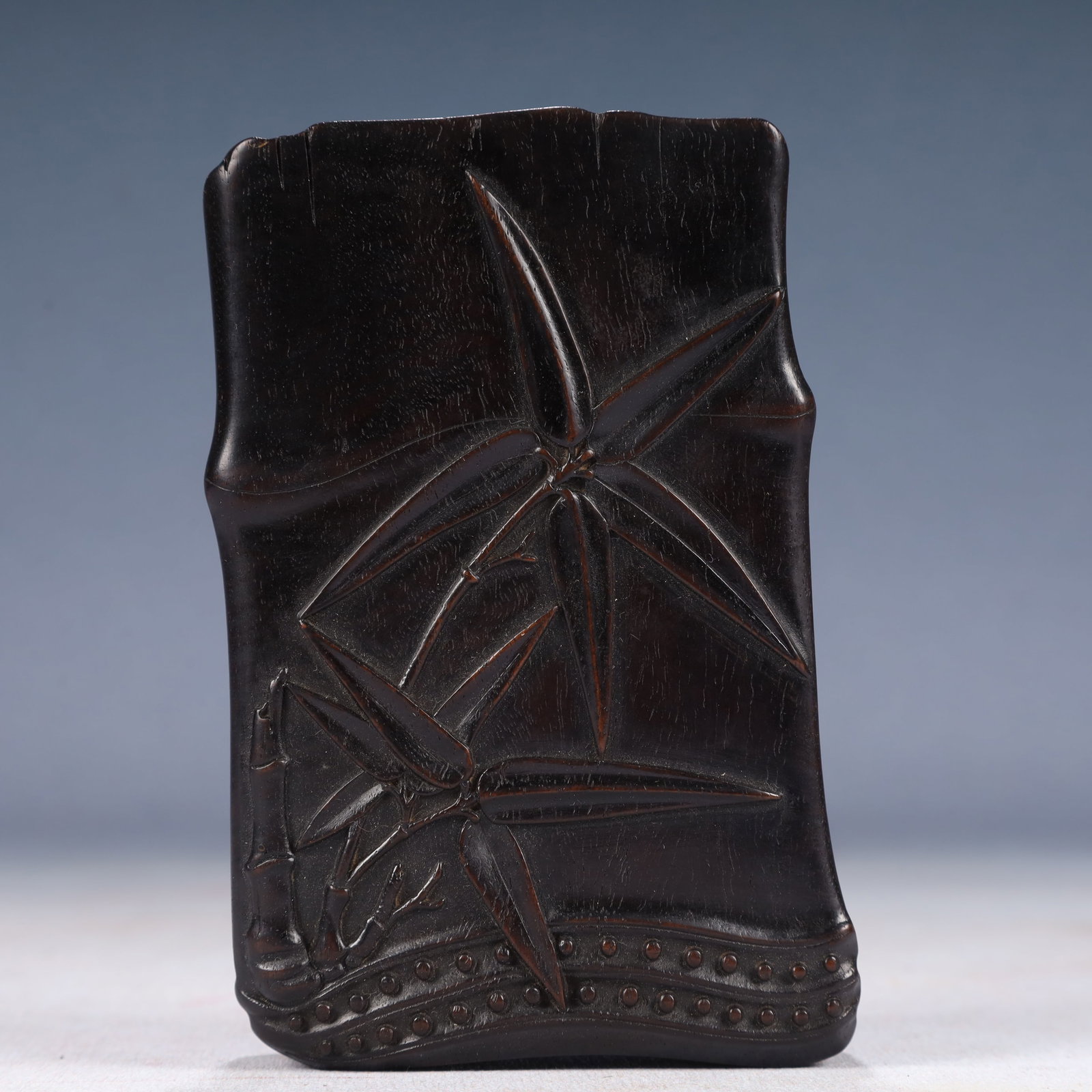 An Exquisite Zitanwood Bamboo Pattern Cover Box: An Exquisite Zitanwood Bamboo Pattern Cover Box,Qing Dynasty, China,Size:4.7inx3inx1.2in,Weight:150g 紫檀木竹纹盖盒,中国清代