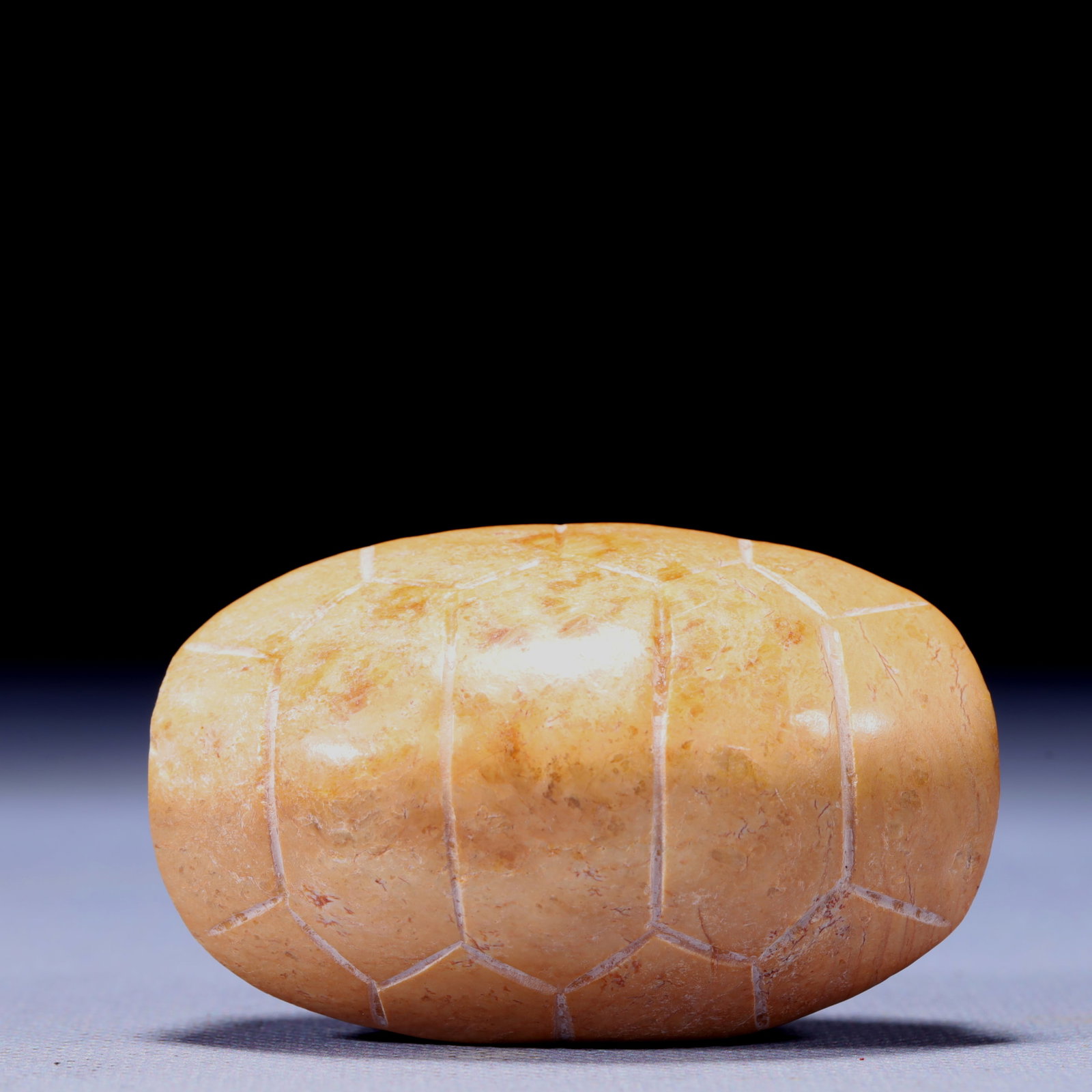 An Archaic Hongshan Culture Yellow Jade Turtle Shell Ornament (1 of 6)