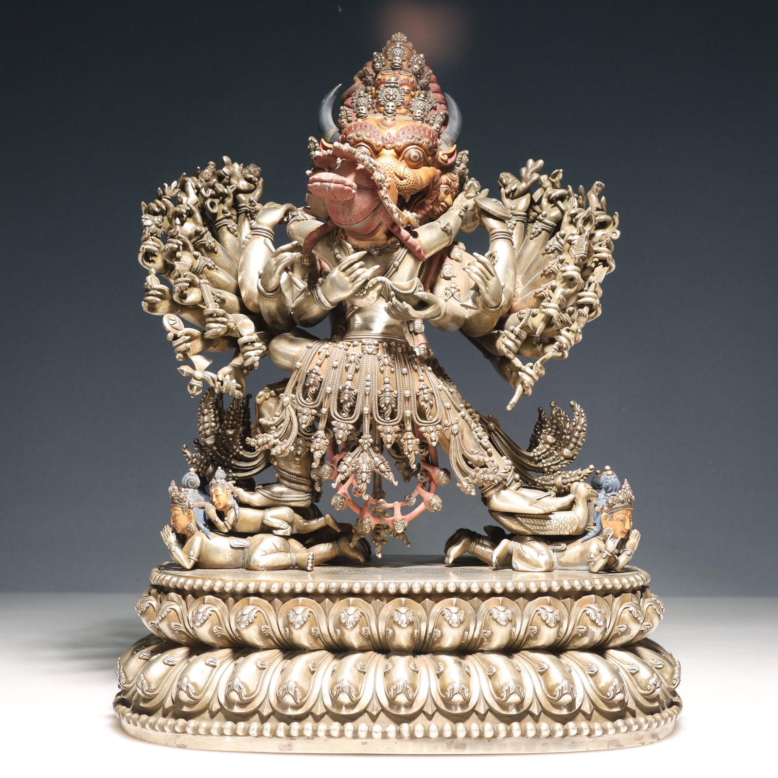 A Solemn Silver-Gilt Bronze Statue of Yamantaka (1 of 13)