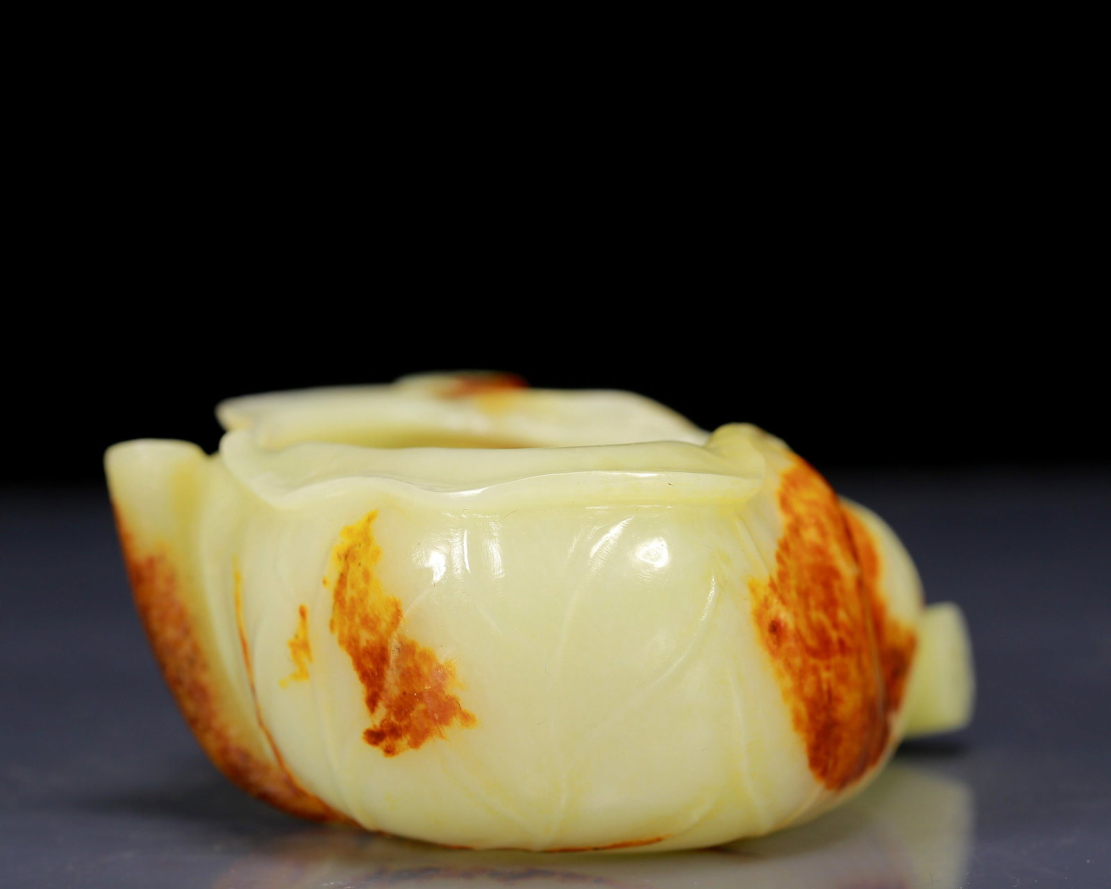An Exquisite White Jade Lotus Root Pattern Brush Washer - 7