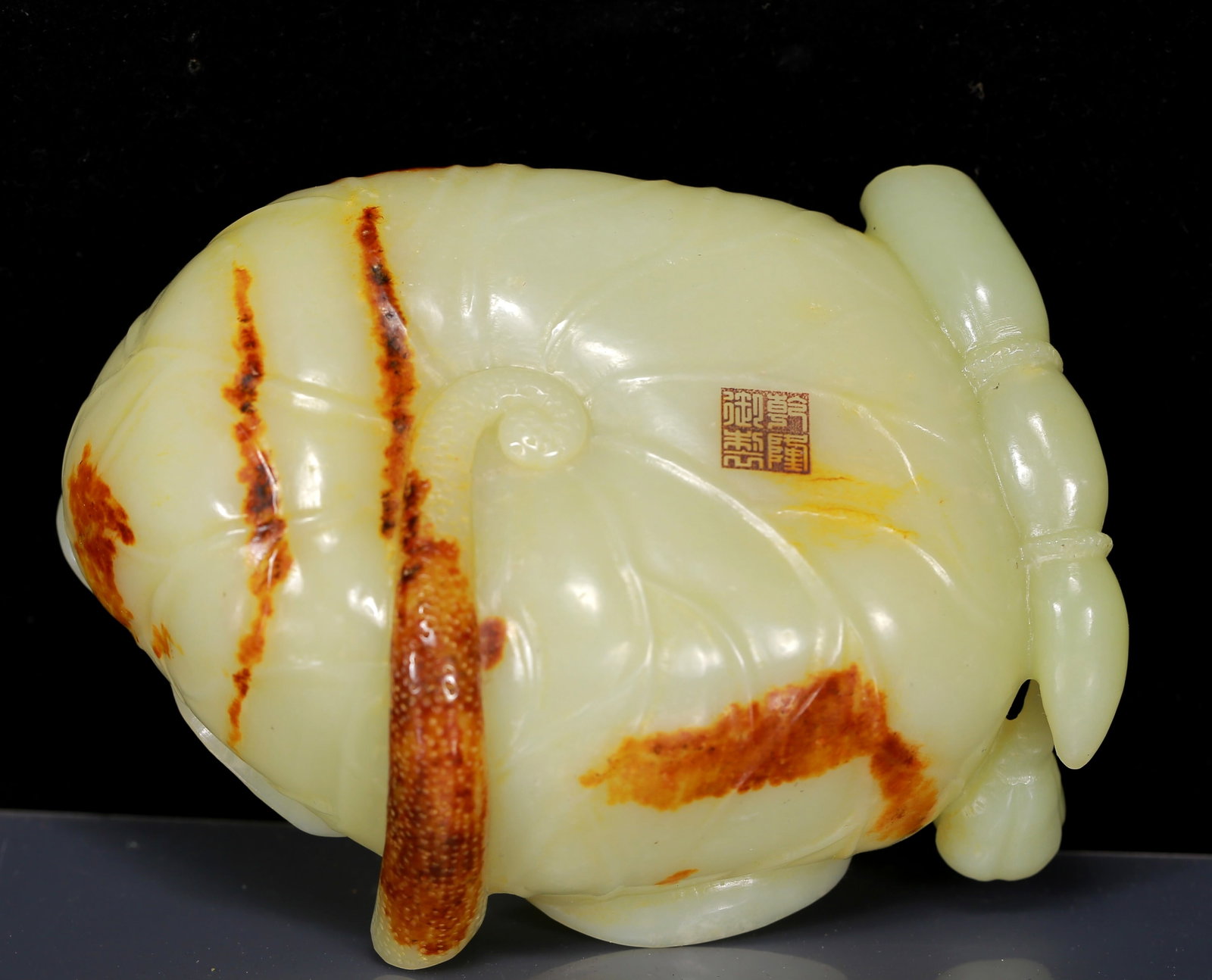 An Exquisite White Jade Lotus Root Pattern Brush Washer - 8