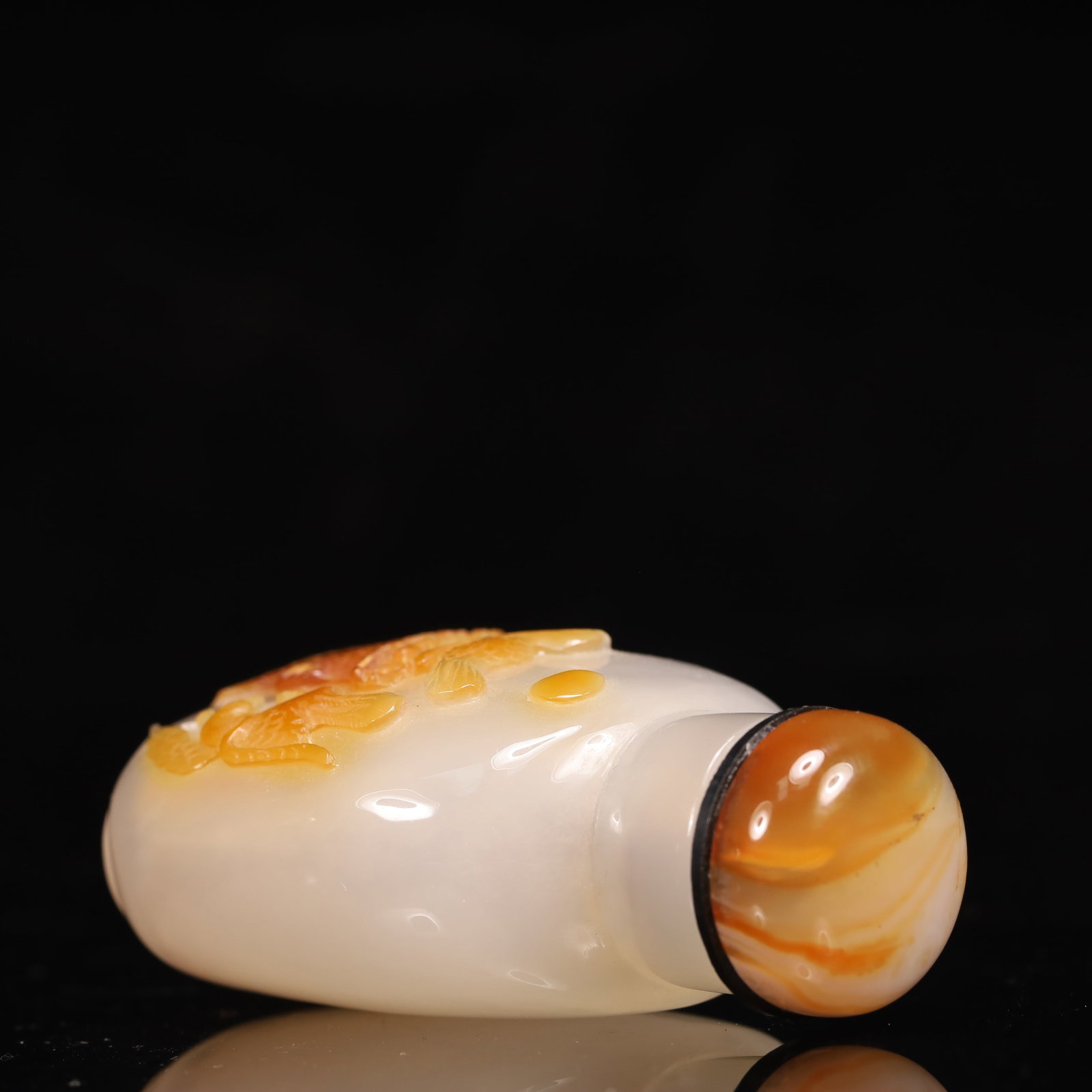 An Exquisite Agate Pine and Bird Pattern Snuff Bottle - 7