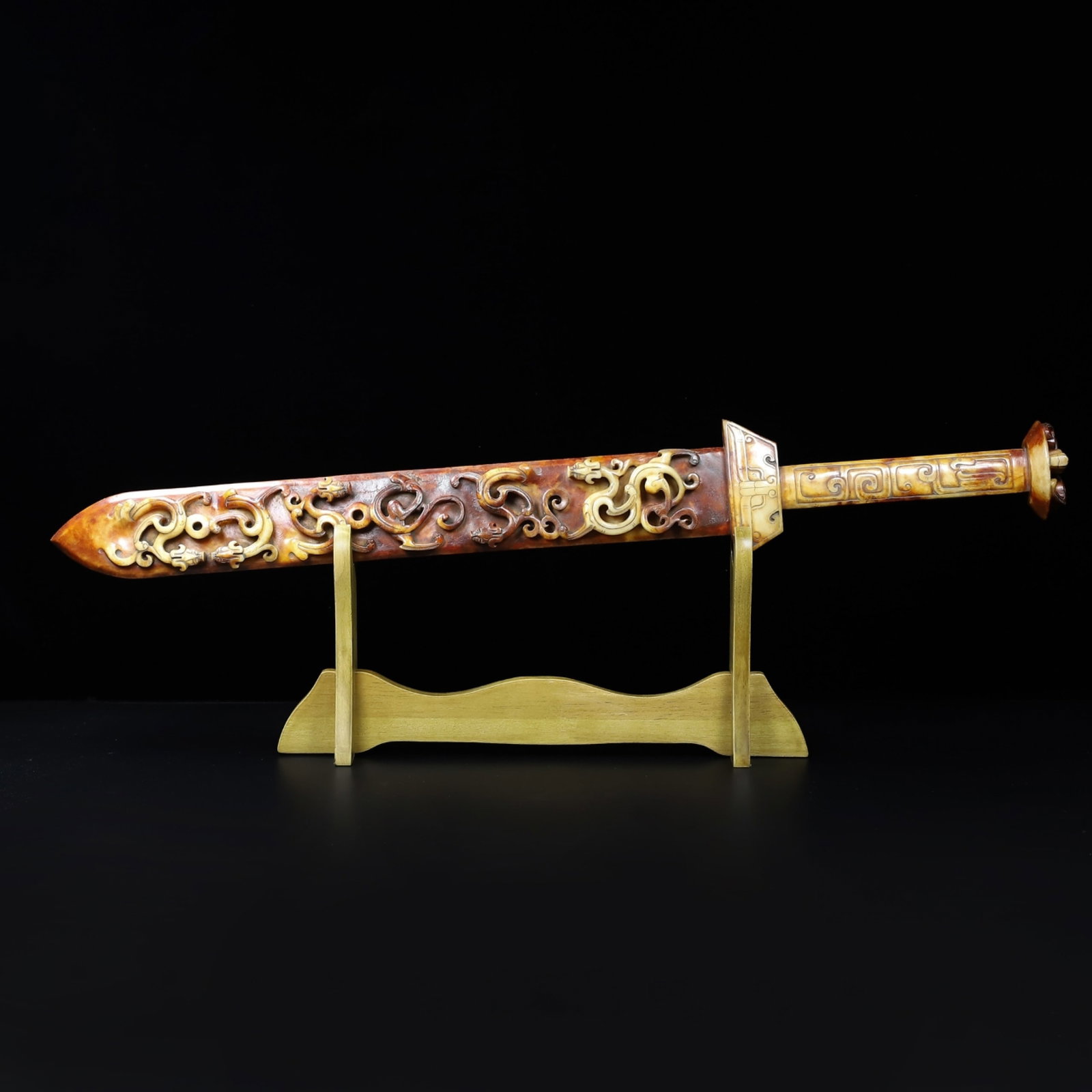 An Exquisite White Jade Chi-Dragon Pattern Sword (1 of 10)