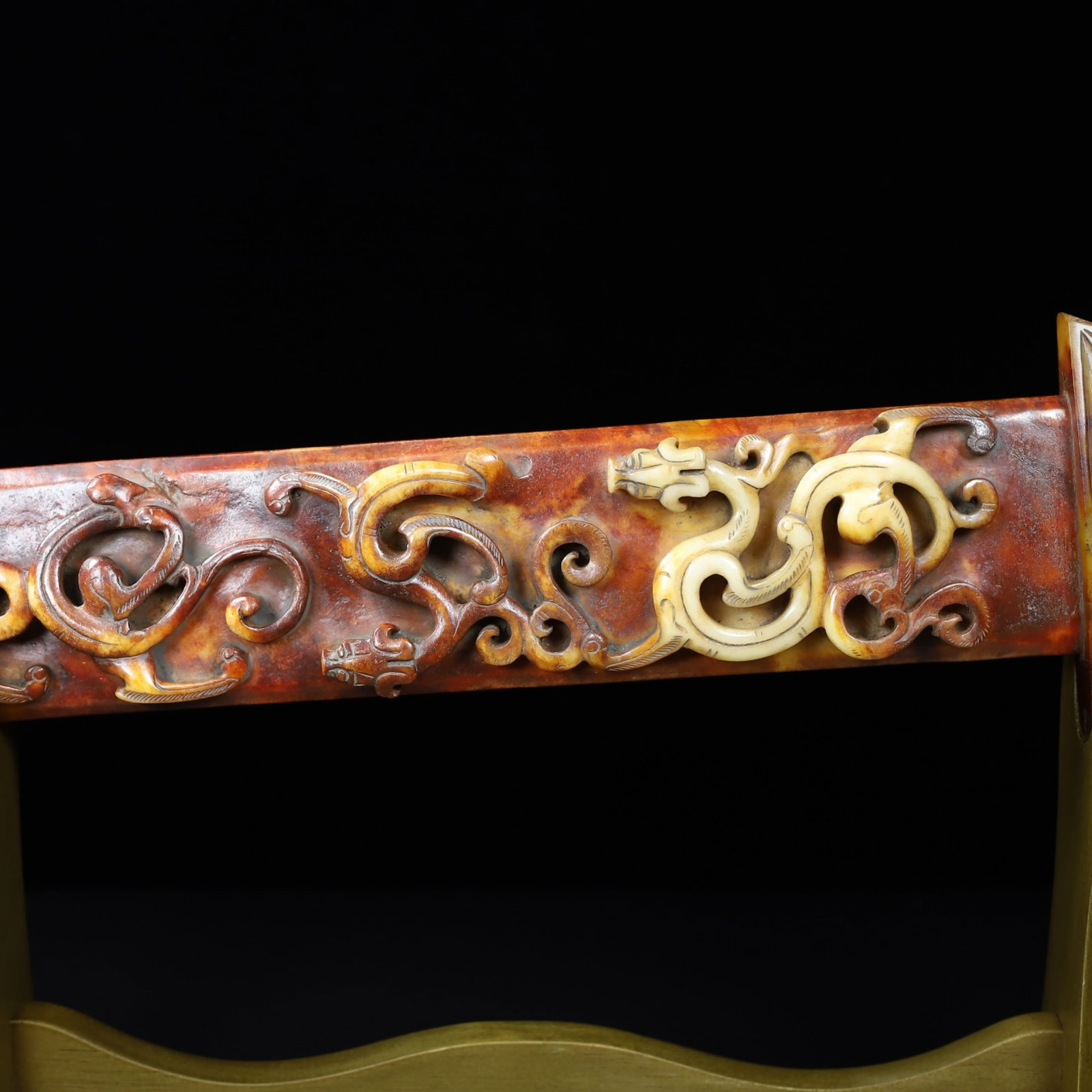 An Exquisite White Jade Chi-Dragon Pattern Sword - 3