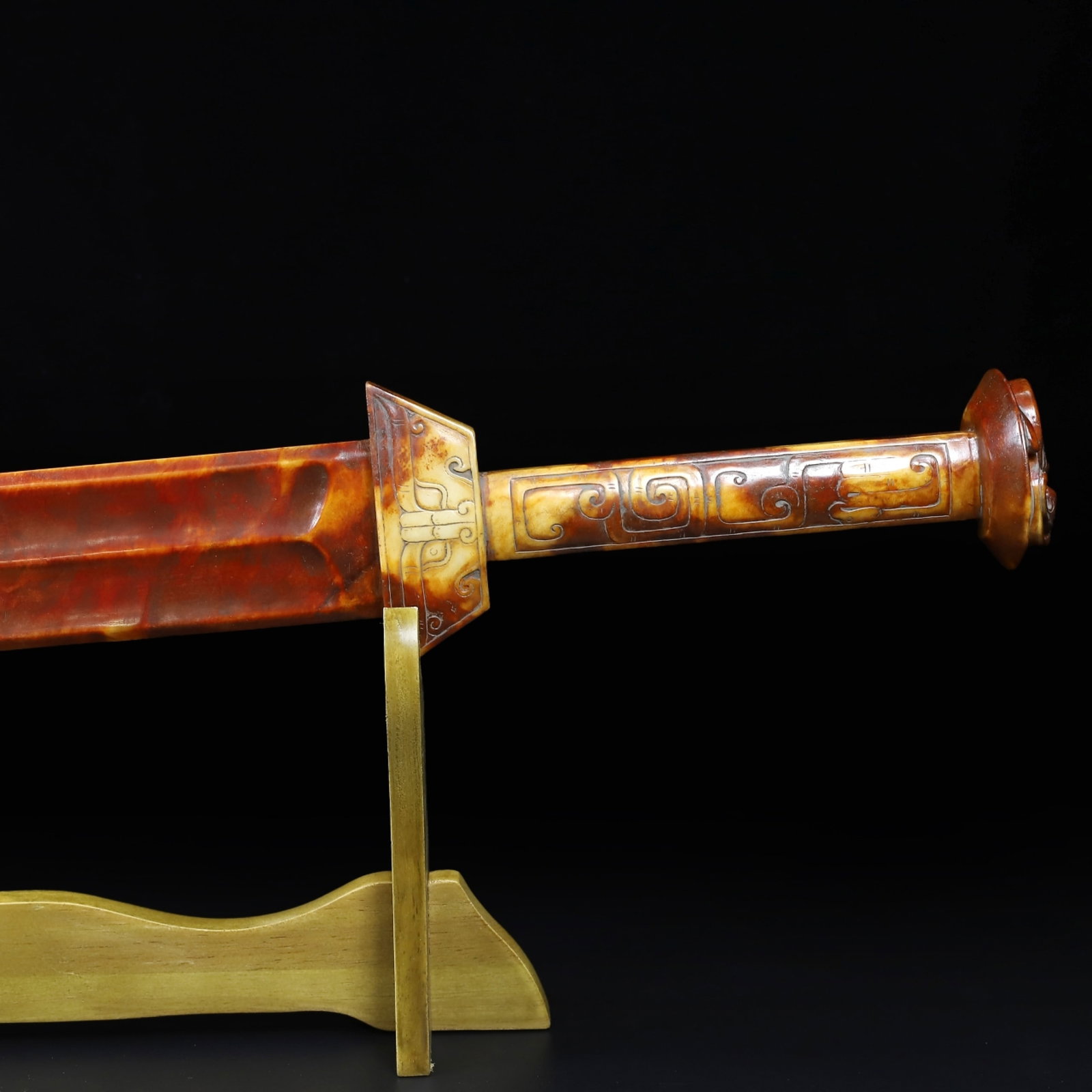 An Exquisite White Jade Chi-Dragon Pattern Sword - 6