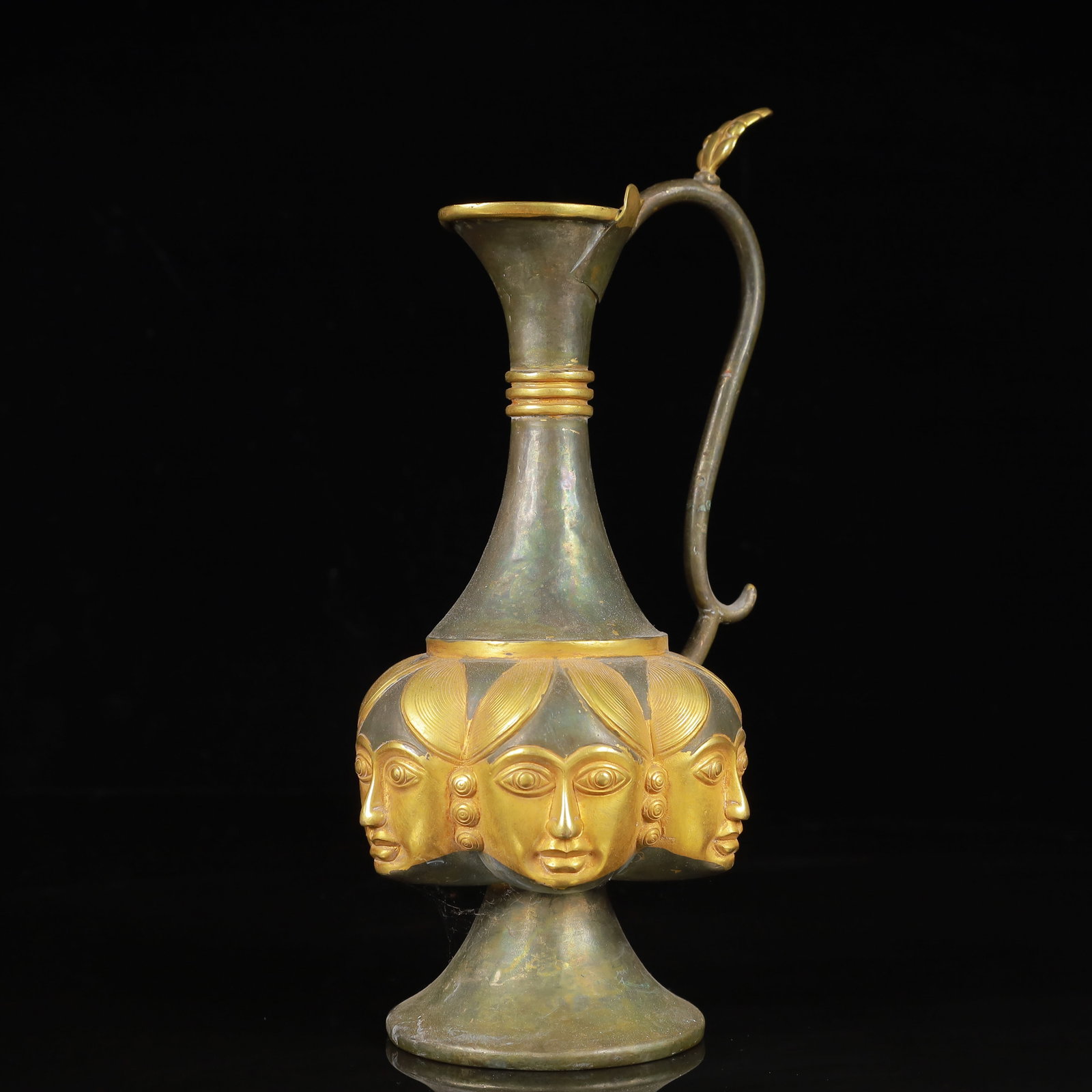 An Exquisite Gilt Silver Figure-Face Pattern Ewer - 11