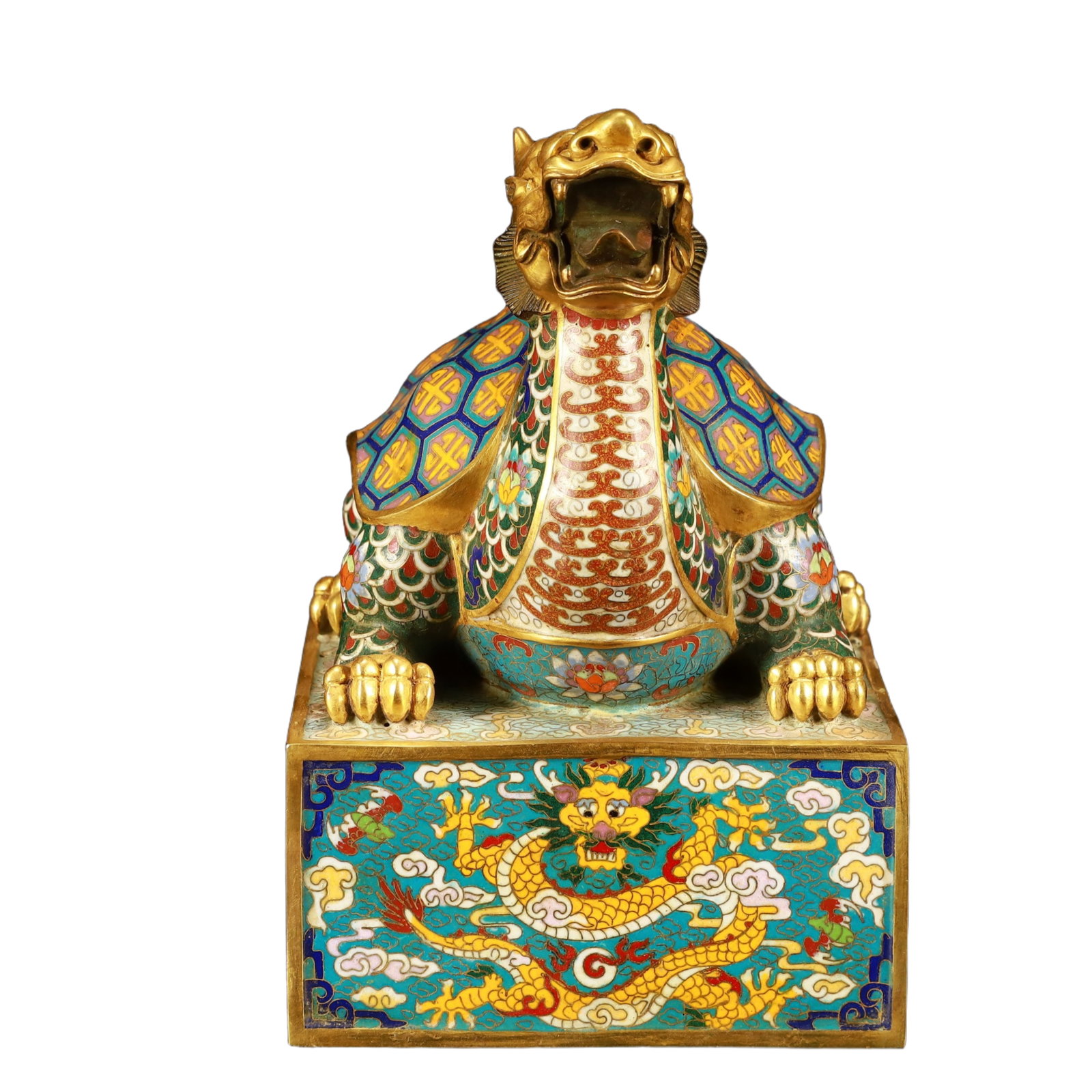An Exquisite Cloisonne Dragon Pattern Turtle Seal - 3