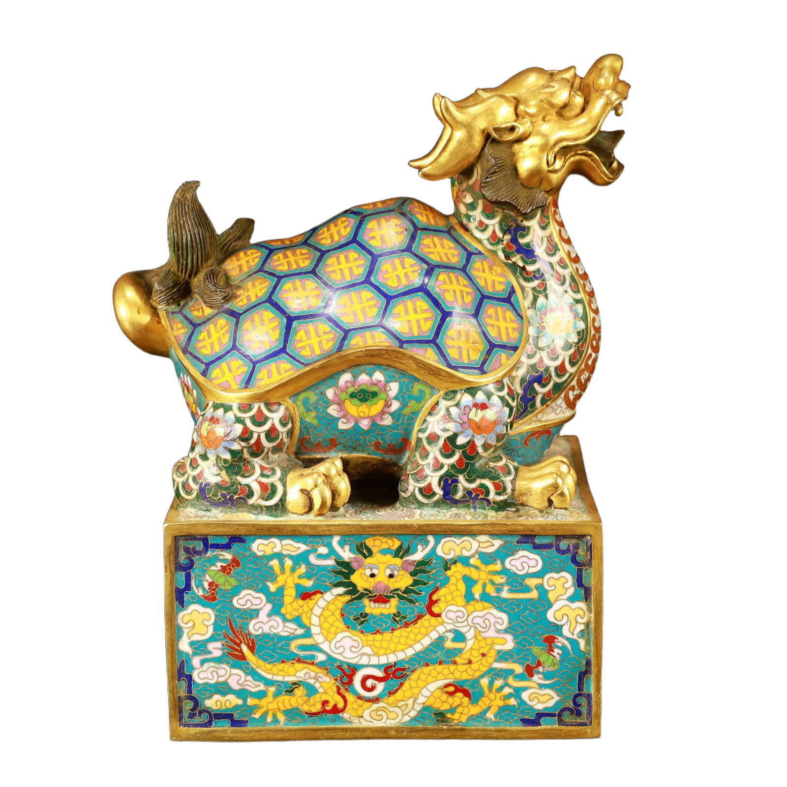 An Exquisite Cloisonne Dragon Pattern Turtle Seal - 5