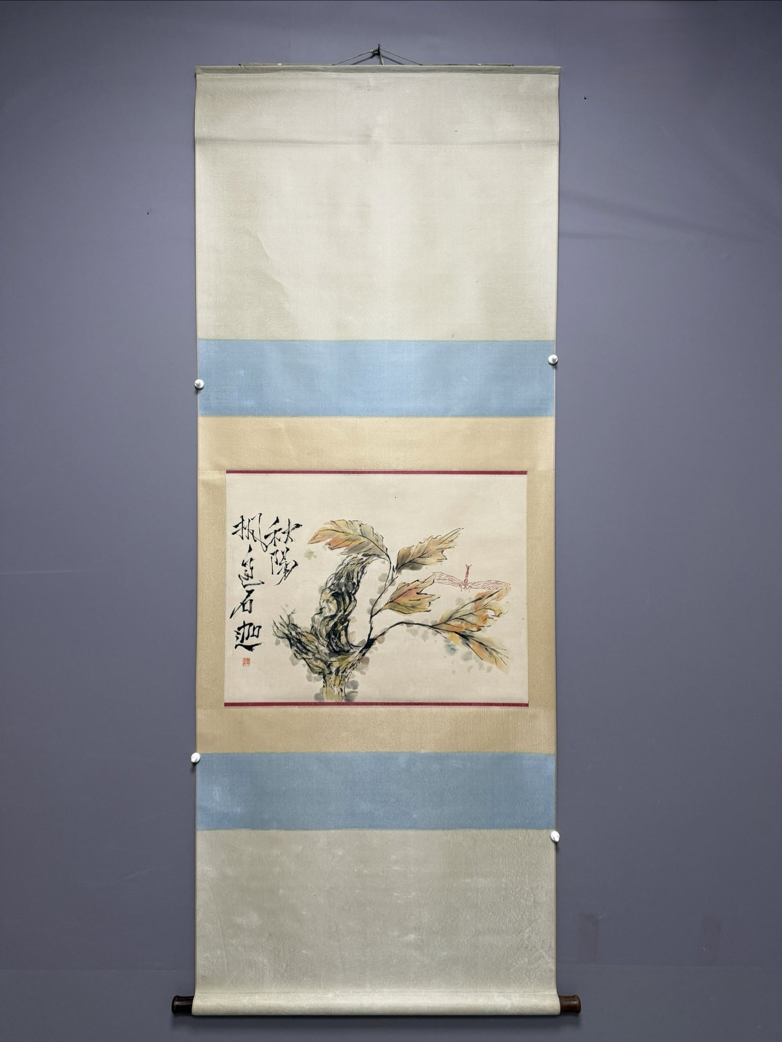A Chinese Vertical Scroll Ink Painting of Insect on Paper (1 of 6)