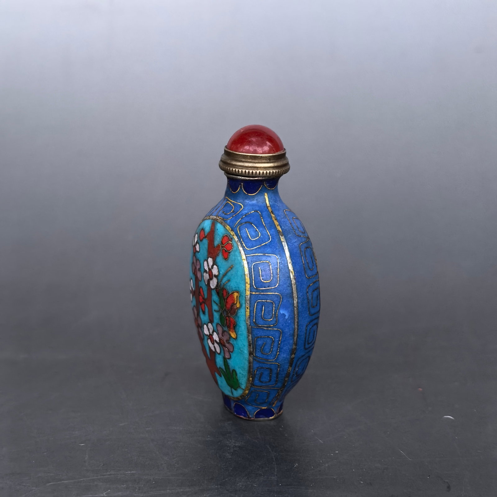 An Exquisite Cloisonne Flower Pattern Snuff Bottle - 2