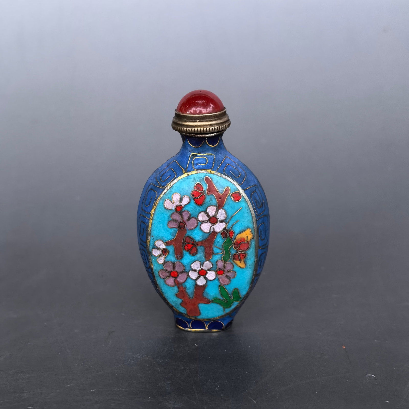 An Exquisite Cloisonne Flower Pattern Snuff Bottle - 4