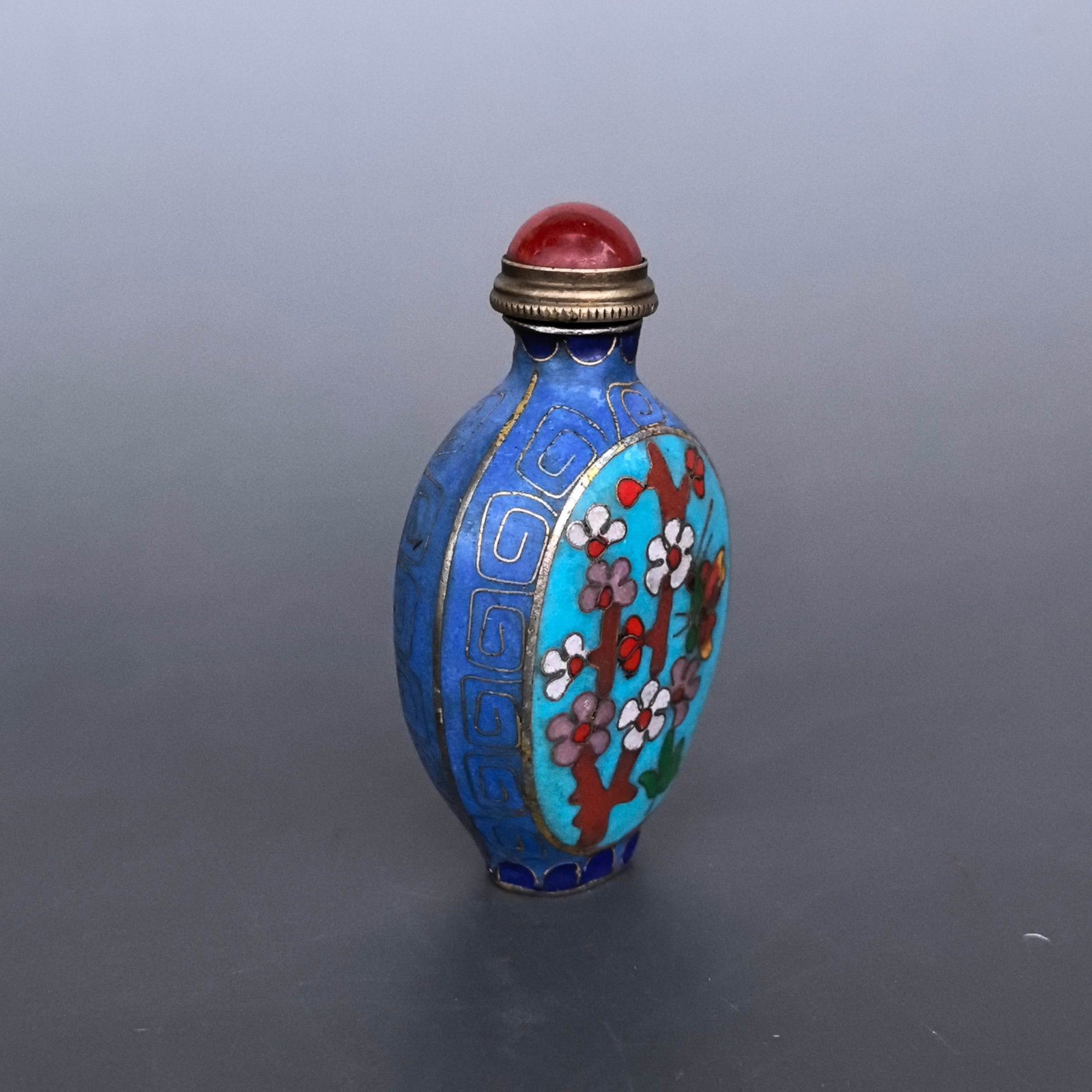 An Exquisite Cloisonne Flower Pattern Snuff Bottle - 5