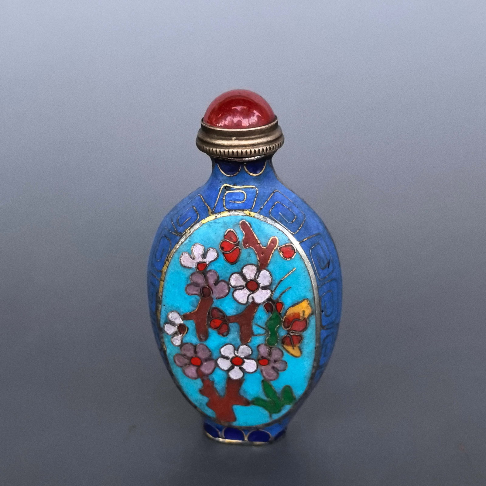 An Exquisite Cloisonne Flower Pattern Snuff Bottle - 7