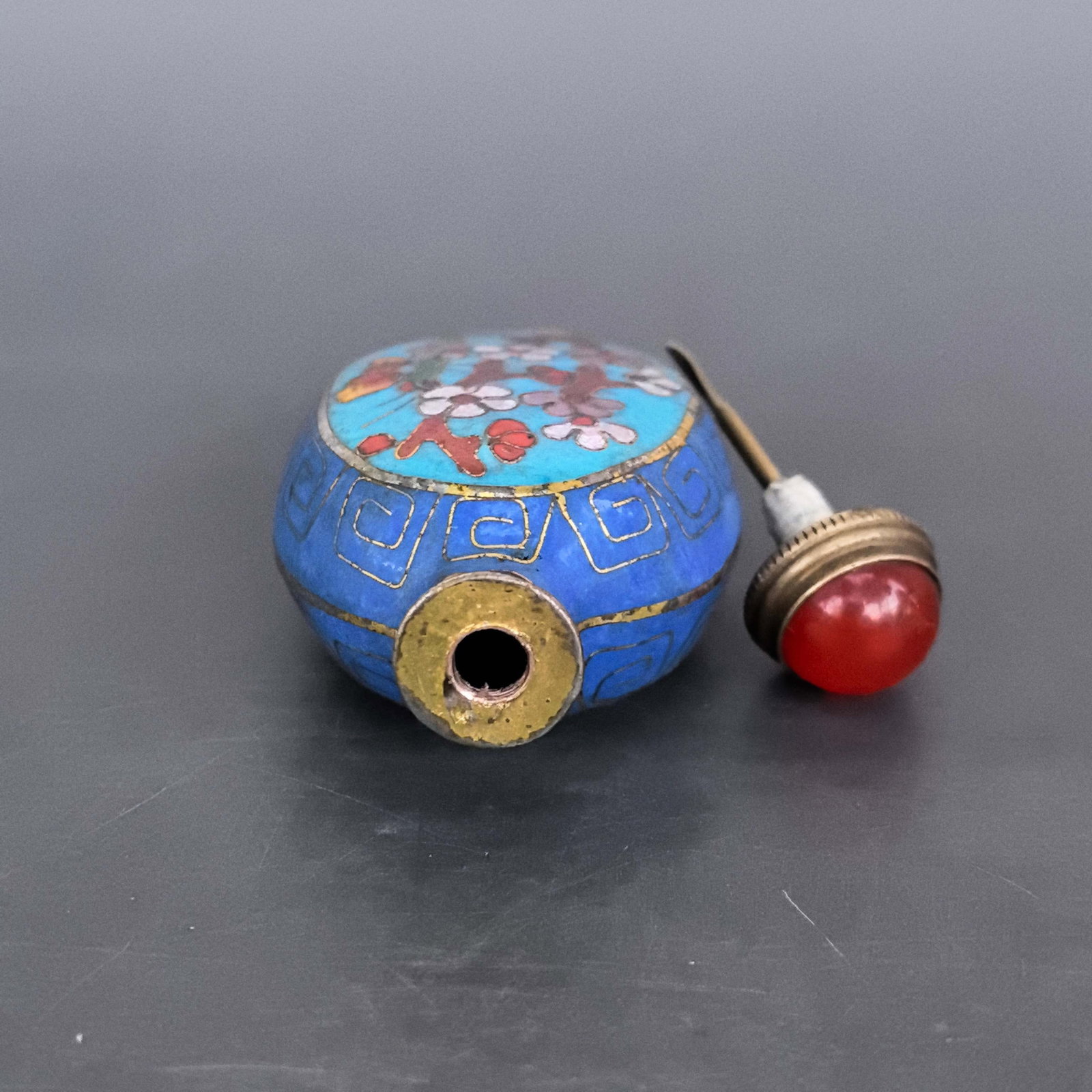 An Exquisite Cloisonne Flower Pattern Snuff Bottle - 8