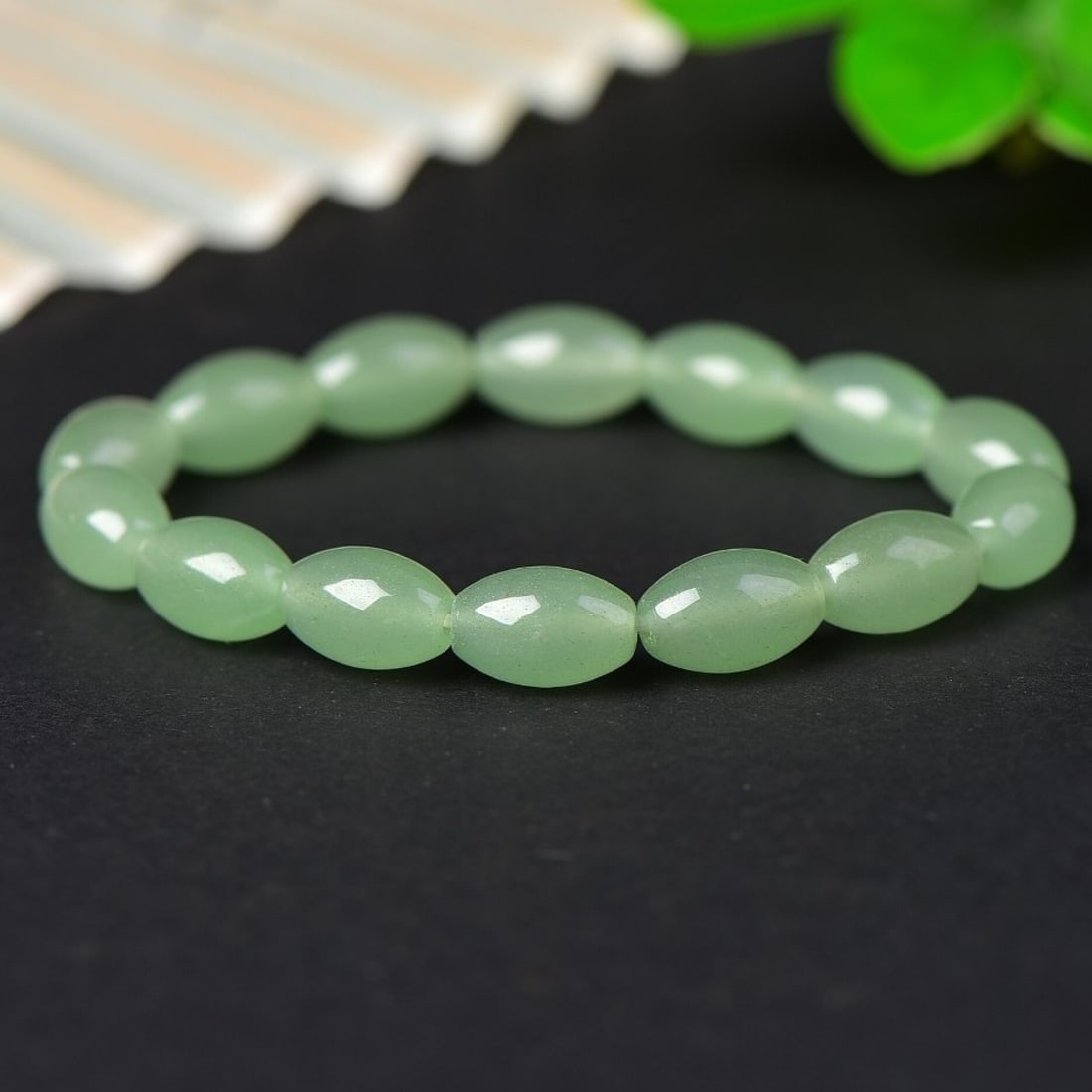 An Exquisite Greenish Jade Bracelets (1 of 5)
