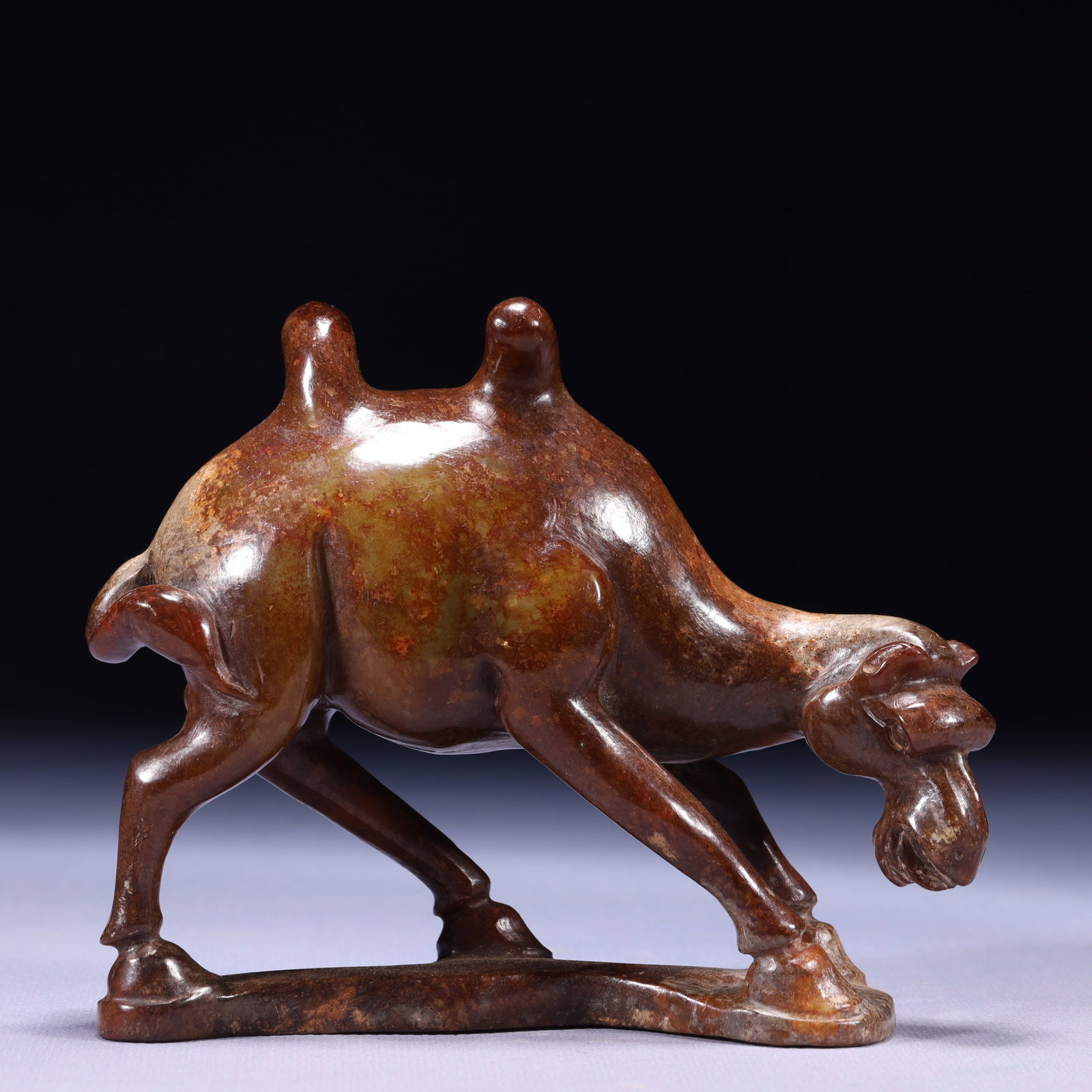 An Exquisite Archaic Jade Camel Ornament: An Exquisite Archaic Jade Camel Ornament,Ancient Time,China,Size:5.1inx1.6inx4.3in,Weight:580g 高古玉骆驼摆件,中国远古时期
