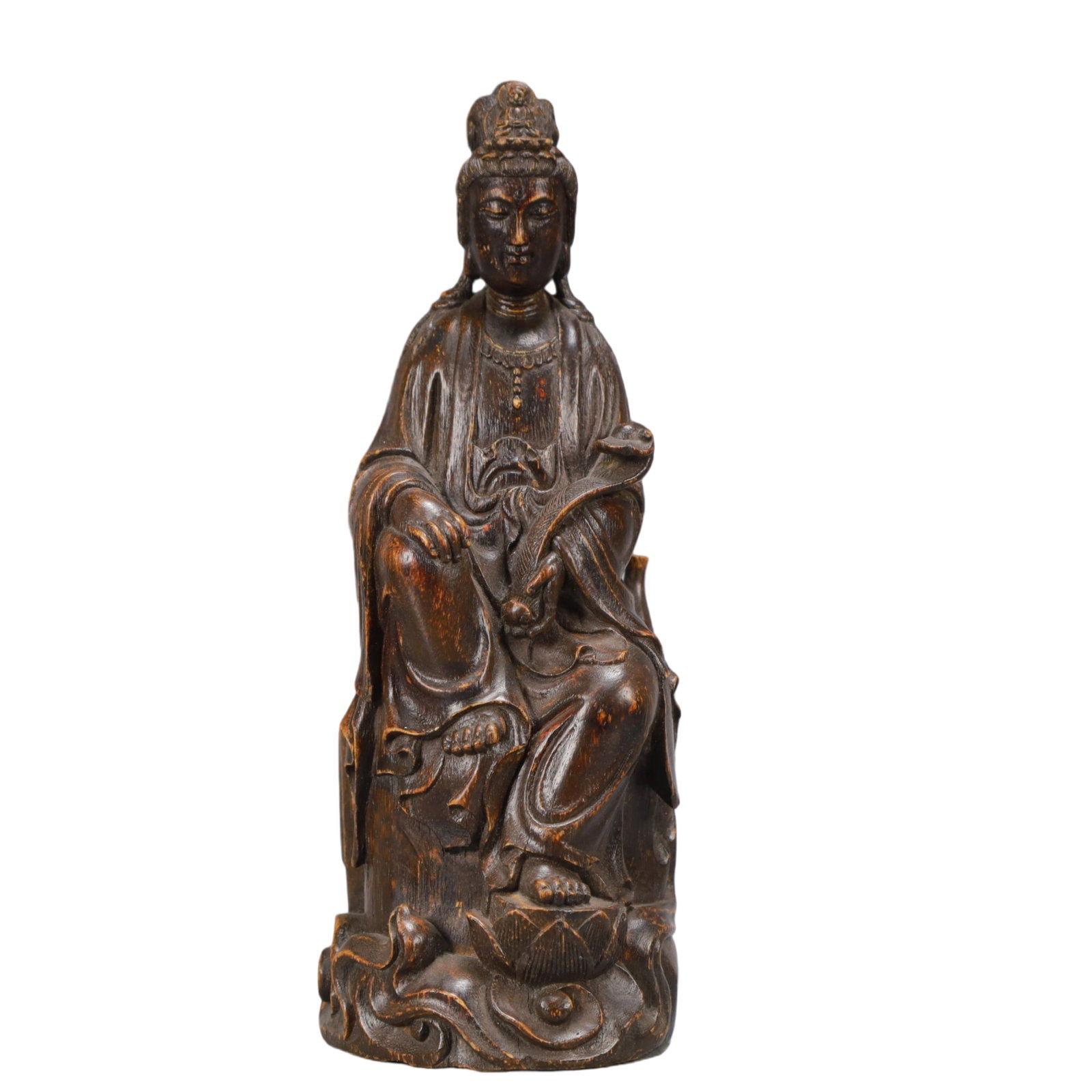 A Rare Eaglewood Statue of Avalokitesvara: A Rare Eaglewood Statue of Avalokitesvara,Qing Dynasty,China,Size:2.9inx2.9inx7.9in,Weight:150g 沉香木观音像,中国清代