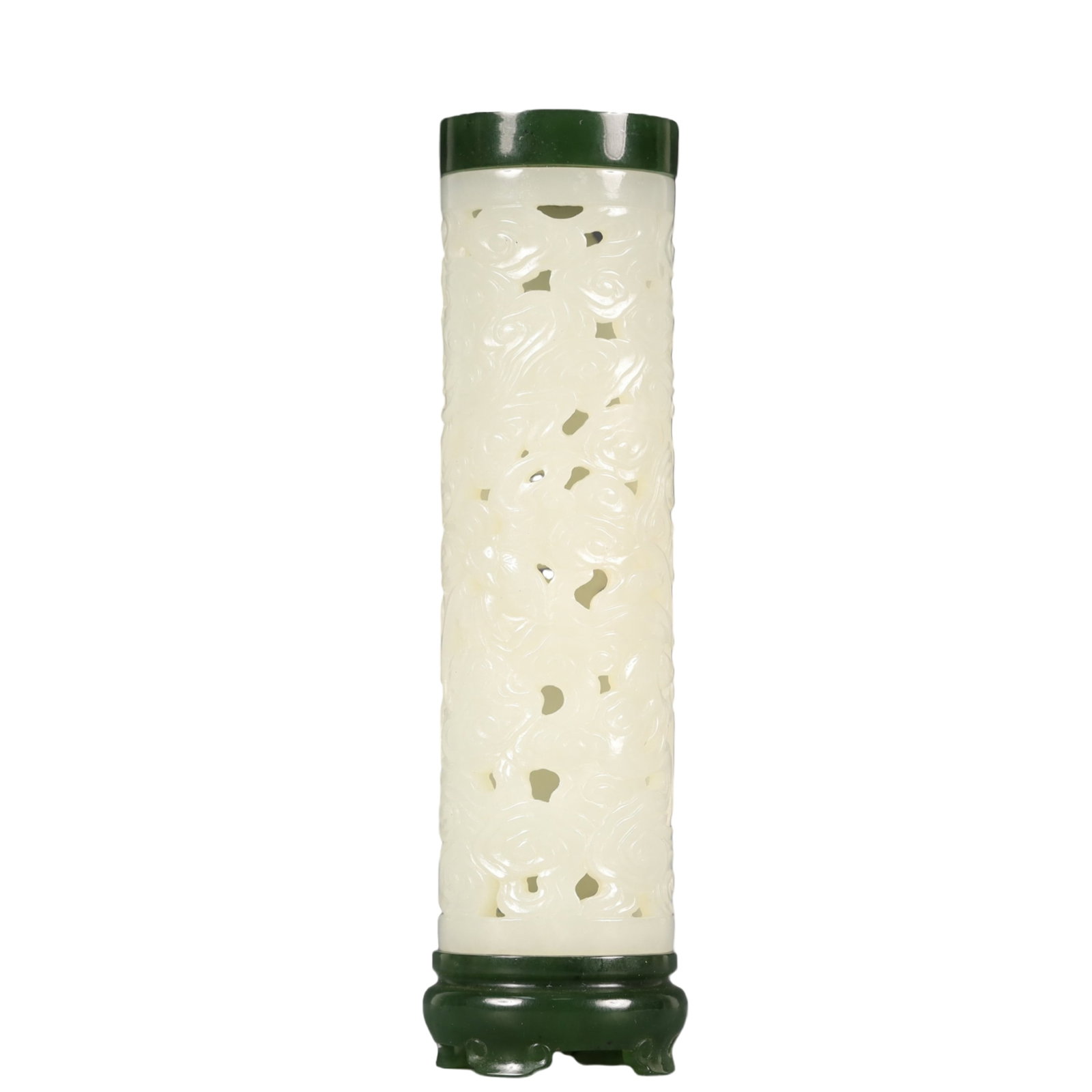 A Precious White Jade Auspicious Cloud Pattern Ornament: A Precious White Jade Auspicious Cloud Pattern Ornament,Qing Dynasty, China,Size:1.6inx5.9in Weight:189.6g 白玉祥云纹摆件,中国清代