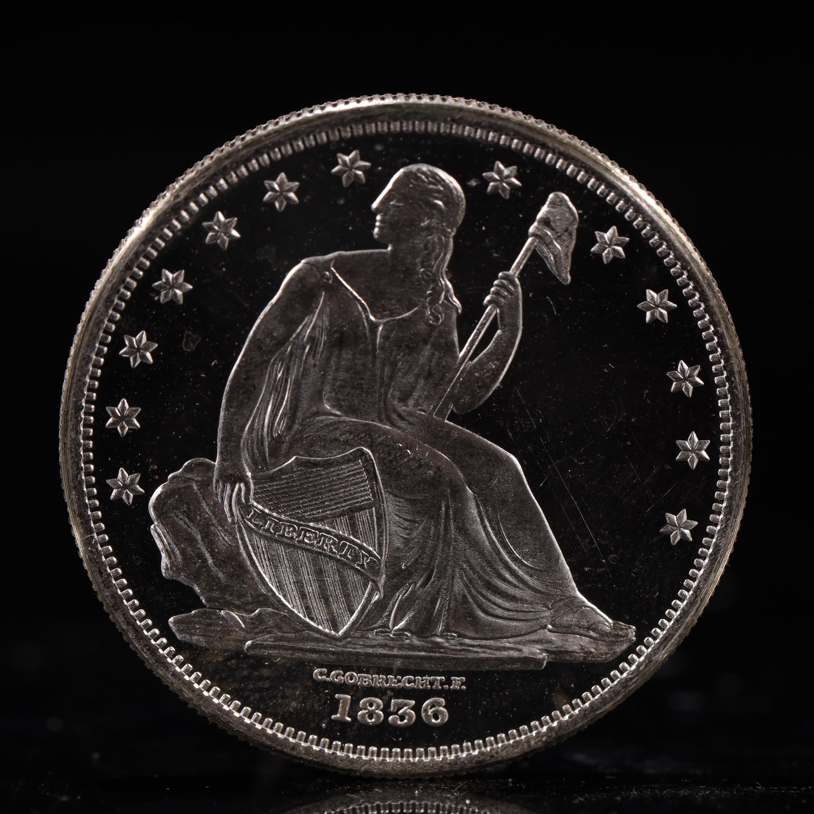 USA One Dollar 1856 Coin: American coin. IN GOD WE TRUST / LIBERTY / 1856 / UNITED STATES OF AMERICA / ONE DOL. Weight:26.9g.