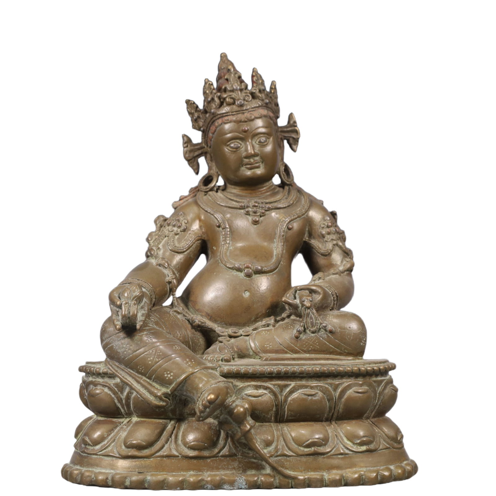 A Solemn Bronze Statue of Mammon, With Inscription: A Solemn Bronze Statue of Mammon, With Inscription, Qing Dynasty, China, Size:7.9inx5.1inx10.2in, Weight:2700g 铜财神像,带铭文,中国清代