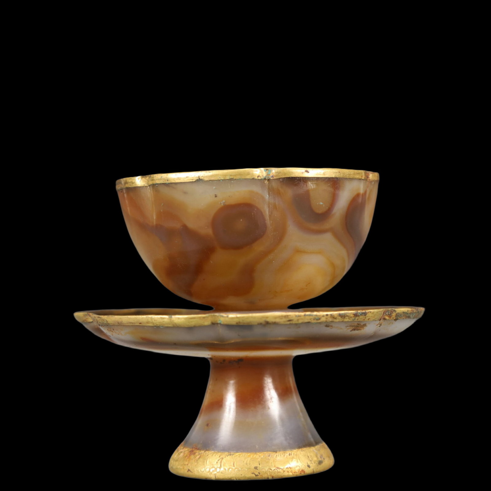 An Exquisite Agate Cover with Gold Cup - 2