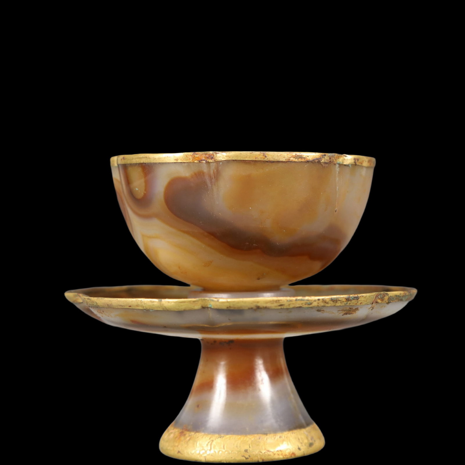 An Exquisite Agate Cover with Gold Cup - 3