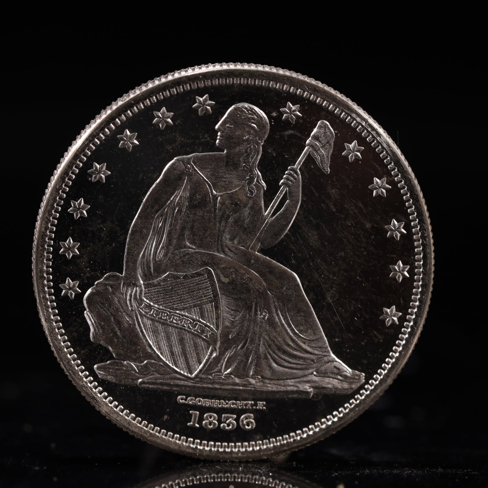 USA One Dollar 1856 Coin: American coin. IN GOD WE TRUST / LIBERTY / 1856 / UNITED STATES OF AMERICA / ONE DOL. Weight:26.9g.