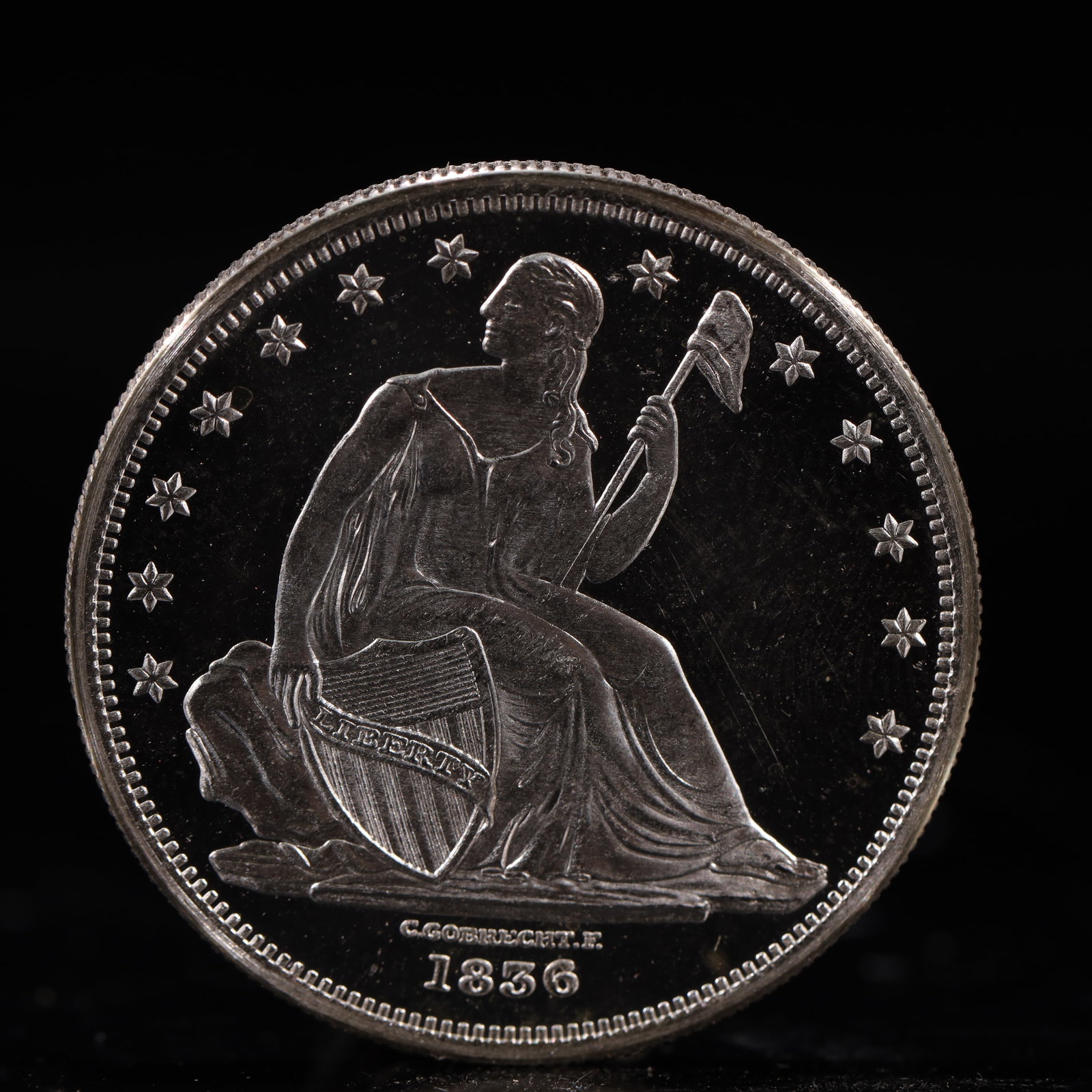 USA One Dollar 1856 Coin: American coin. IN GOD WE TRUST / LIBERTY / 1856 / UNITED STATES OF AMERICA / ONE DOL. Weight:26.9g.
