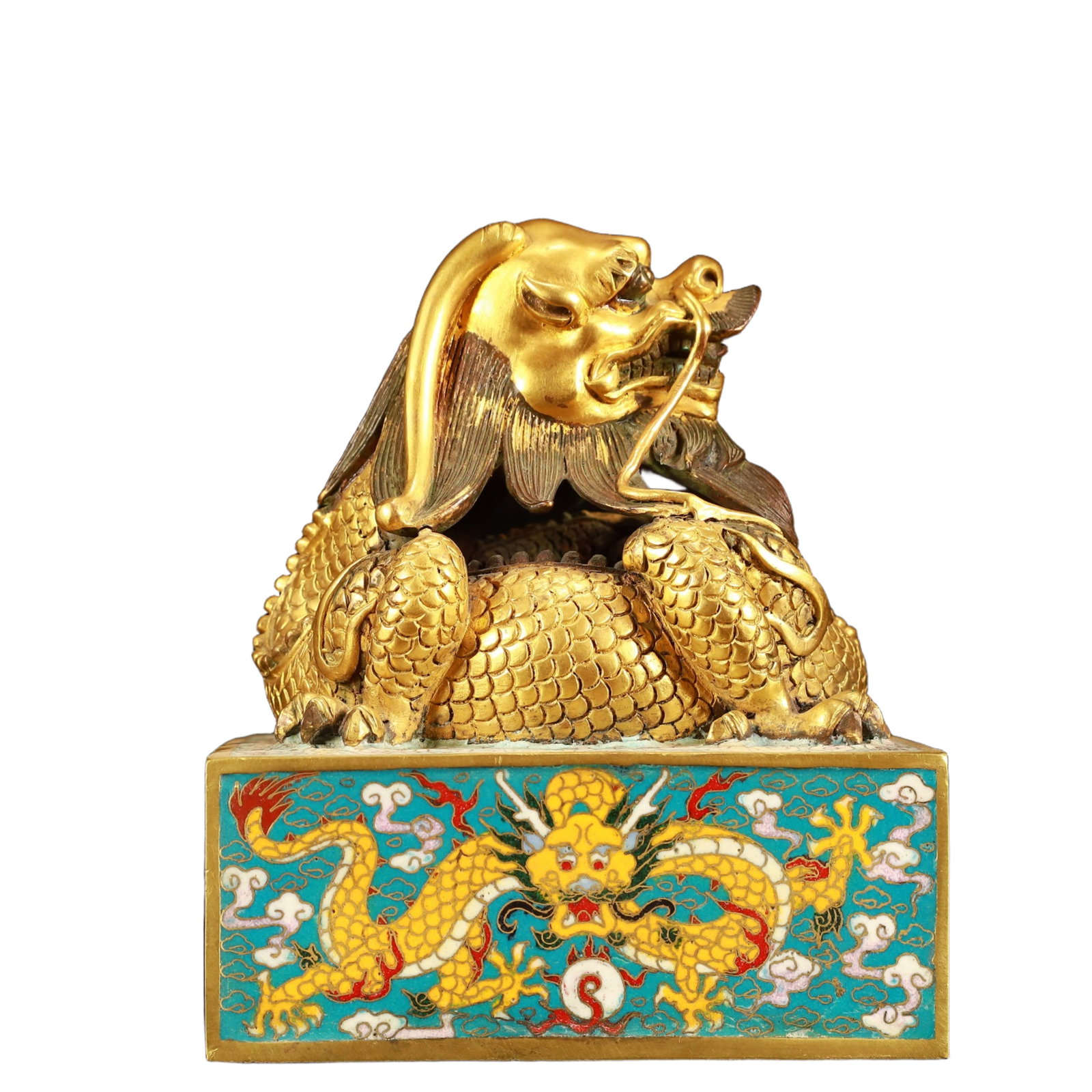 An Exquisite Cloisonne Dragon Pattern Seal (1 of 7)