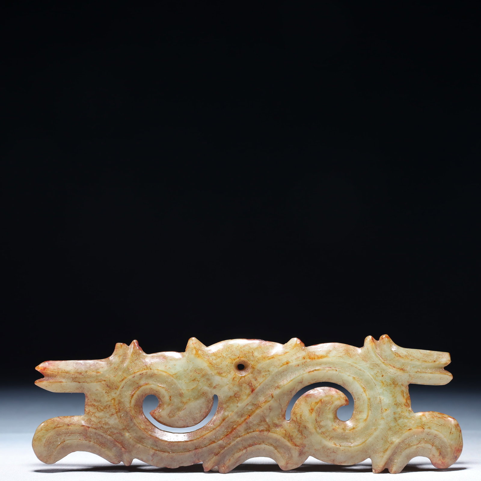 An Archaic Hongshan Culture Green Jade Dragon Pattern Pendant (1 of 6)