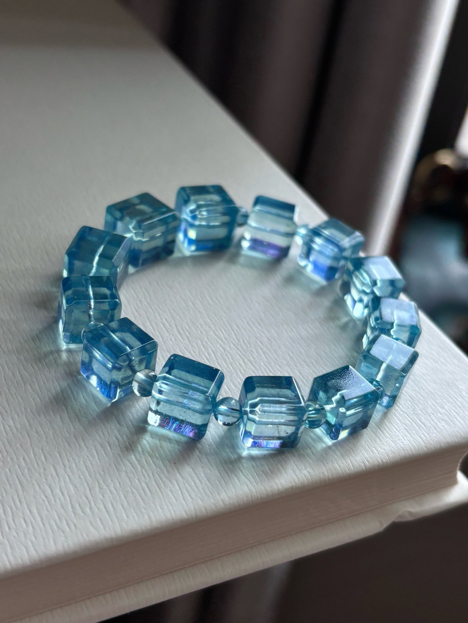 An Exquisite Aquamarine Bracelet: An Exquisite Aquamarine Bracelet,Size:11.4mm,Weight:36g 海蓝宝手串