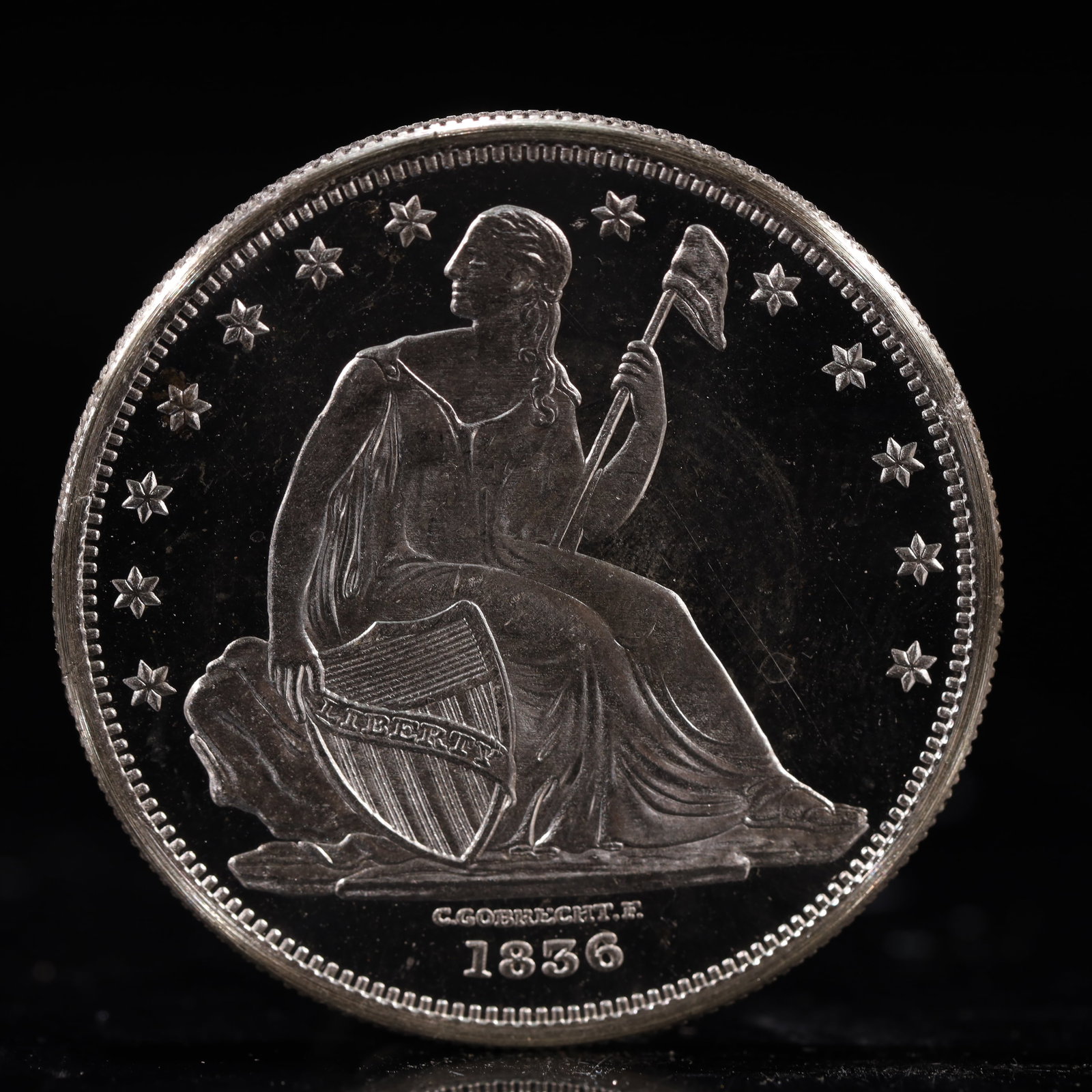 USA One Dollar 1856 Coin: American coin. IN GOD WE TRUST / LIBERTY / 1856 / UNITED STATES OF AMERICA / ONE DOL. Weight:26.9g.