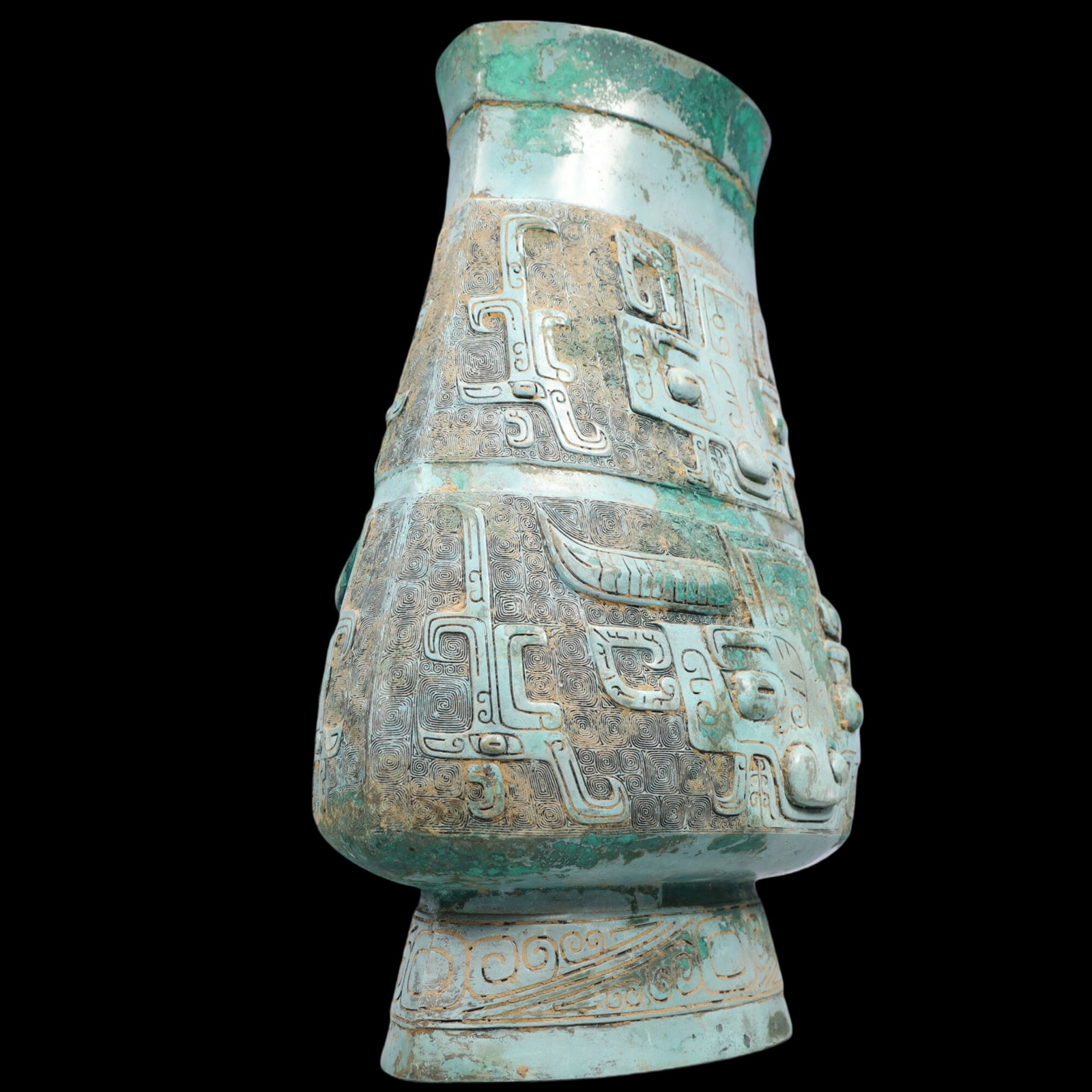 A Rare Bronze Beast-Face Pattern Vase - 5