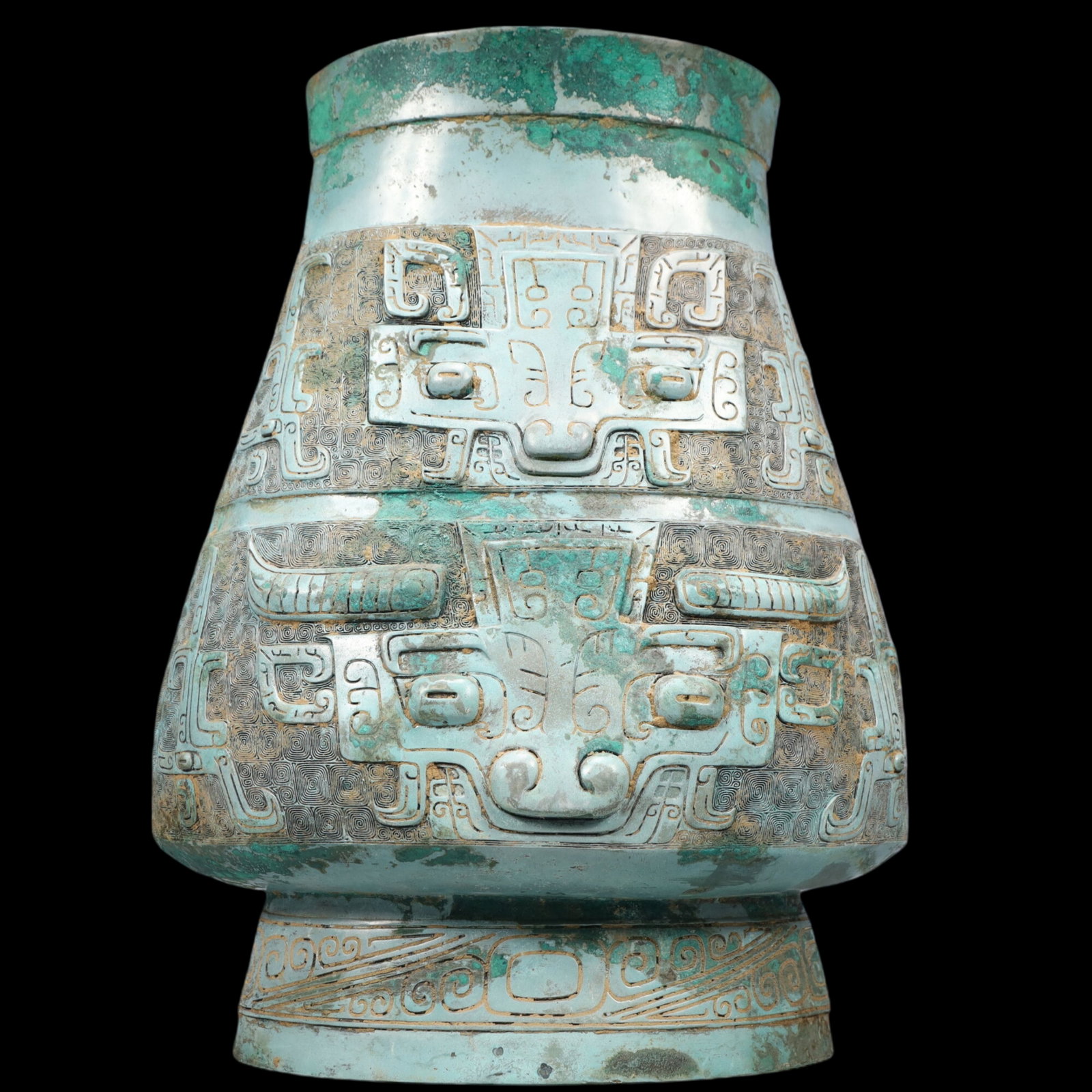 A Rare Bronze Beast-Face Pattern Vase - 8