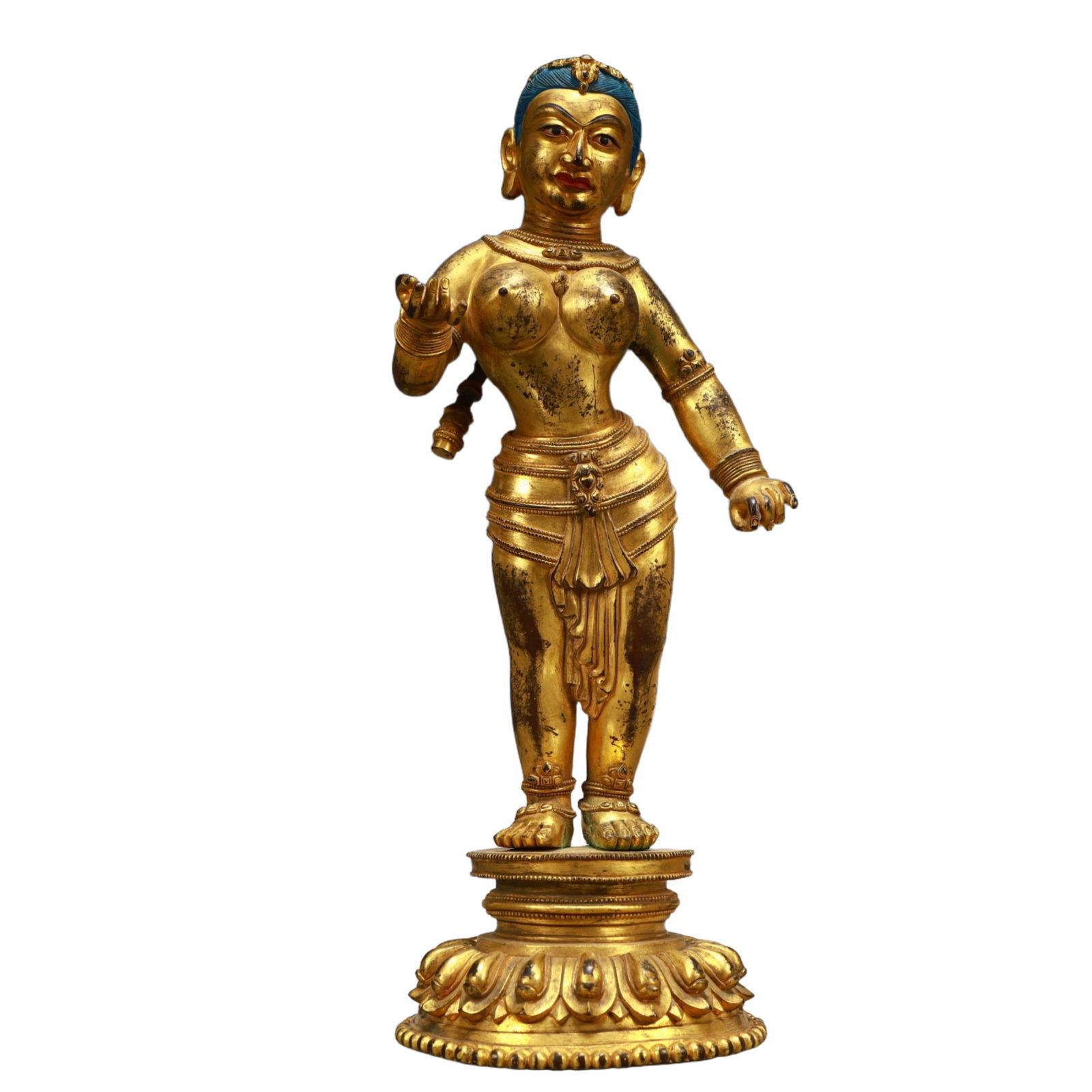 A Solemn Gilt Bronze Statue of Avalokitesvara (1 of 9)