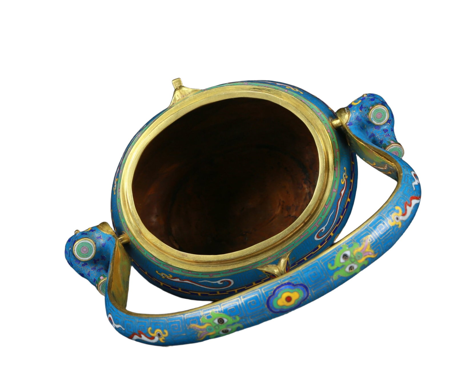 A Rare Cloisonne Beast-Face Pattern Pot with Cover - 10