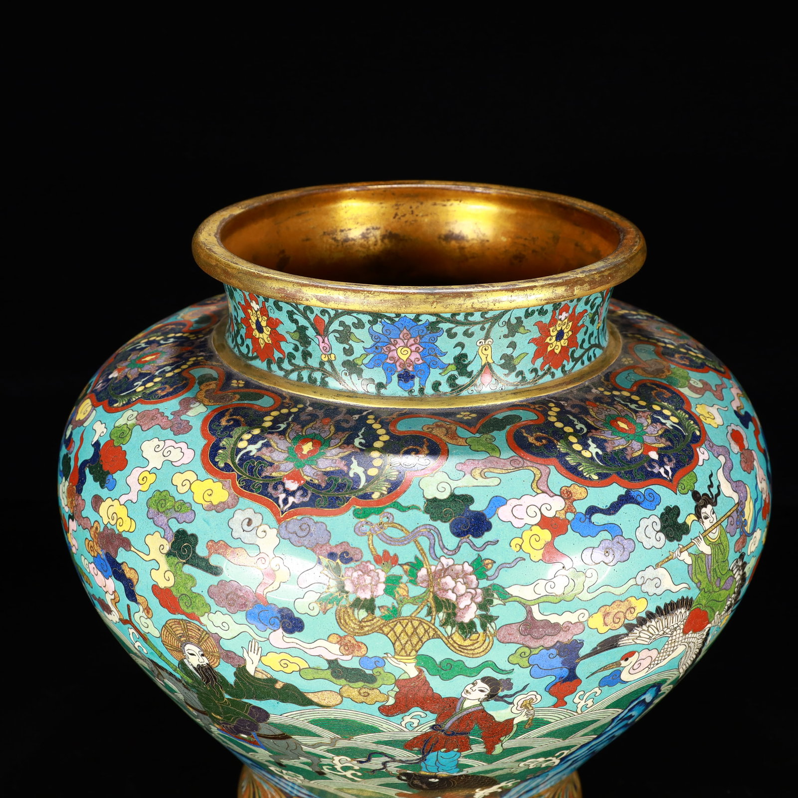 An Exquisite Cloisonne Auspicious Cloud Figure Pattern Vase - 2