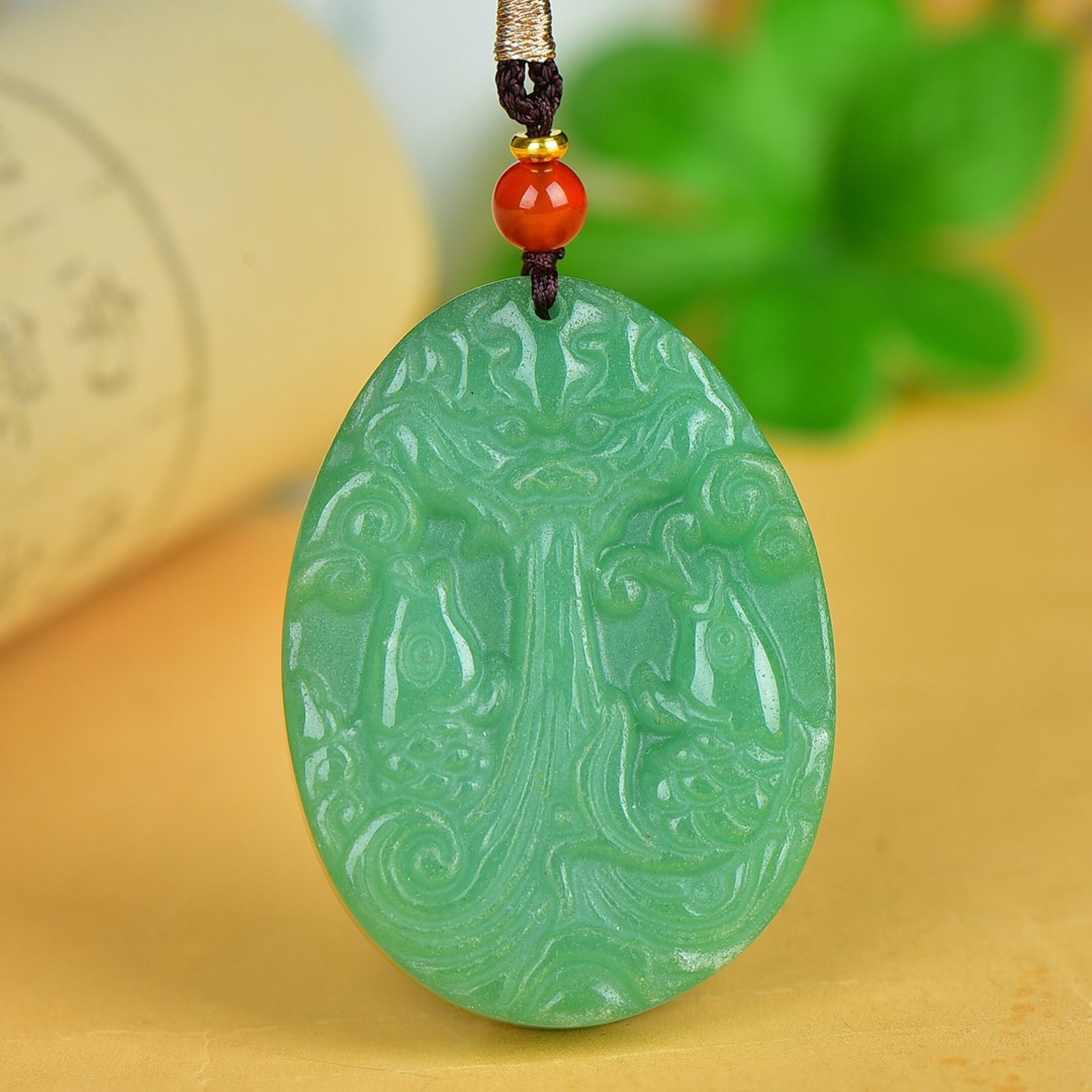 An Exquisite Jasper Dragon Pattern Pendant: An Exquisite Jasper Dragon Pattern Pendant,Size:35mmx48mm 碧玉龙纹挂件