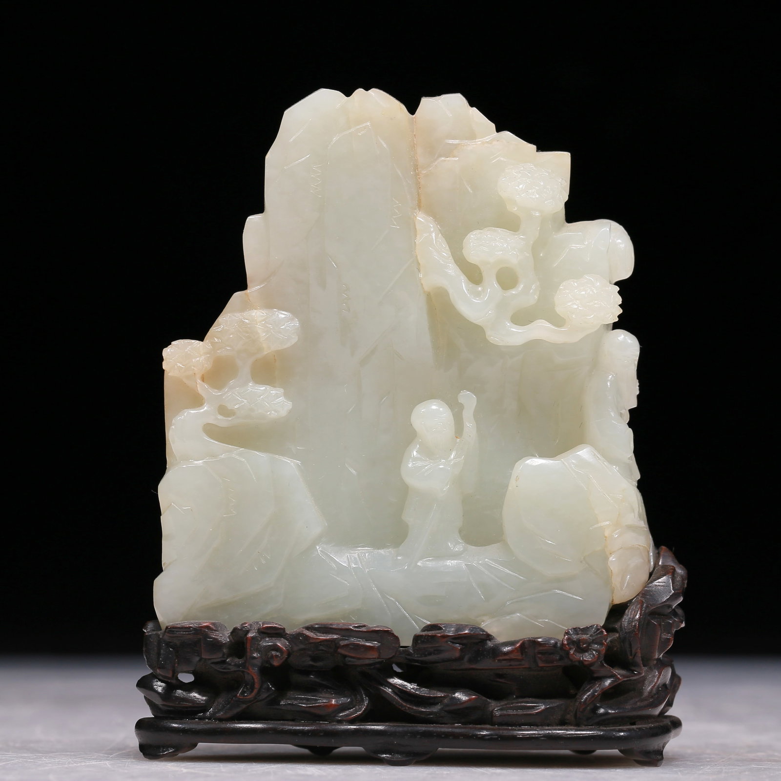 A Precious White Jade 'Figure& Landscape' Decoration (1 of 6)